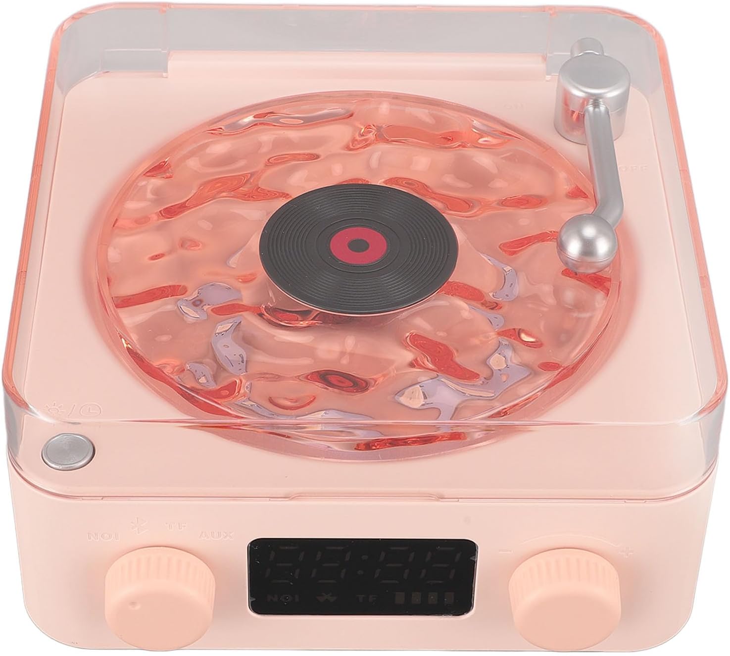 Giradischi con Luce Notturna e Display Ora, Roseo - immagine 1