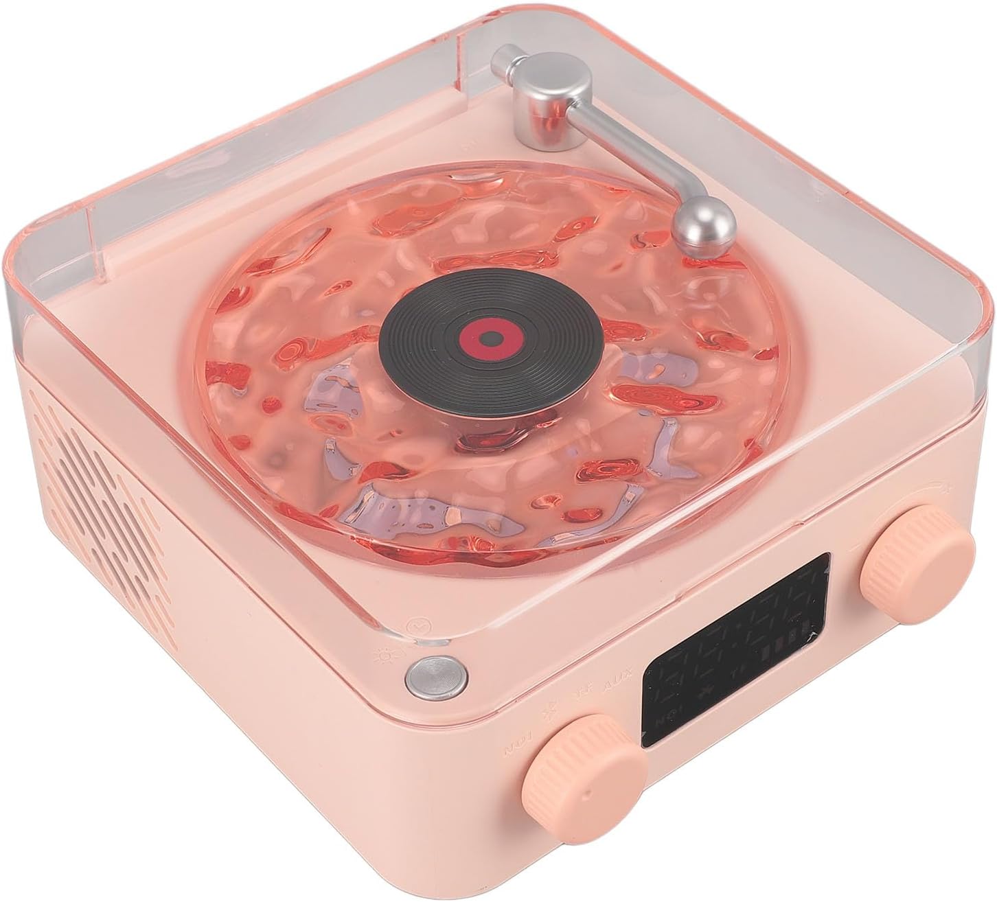 Giradischi con Luce Notturna e Display Ora, Roseo - immagine 3