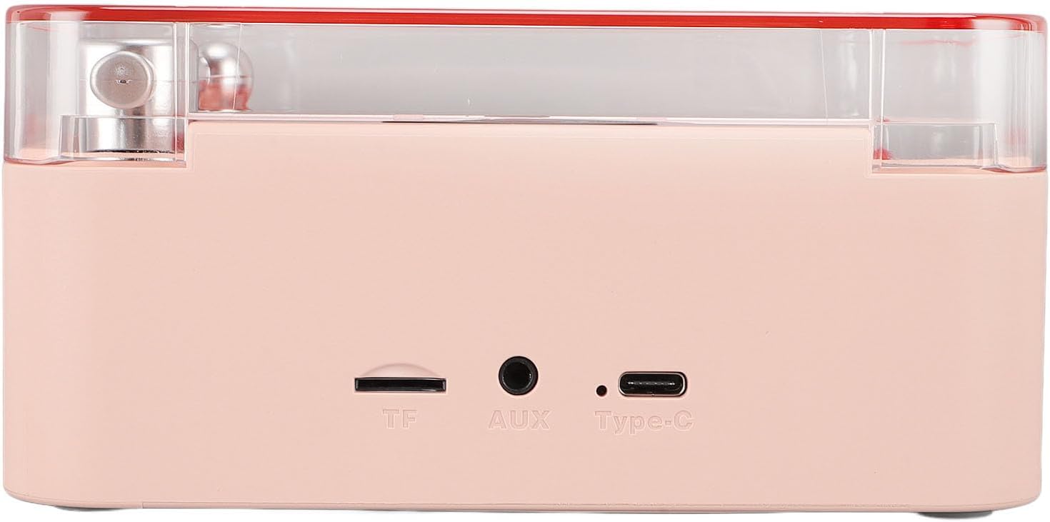 Giradischi con Luce Notturna e Display Ora, Roseo - immagine 7