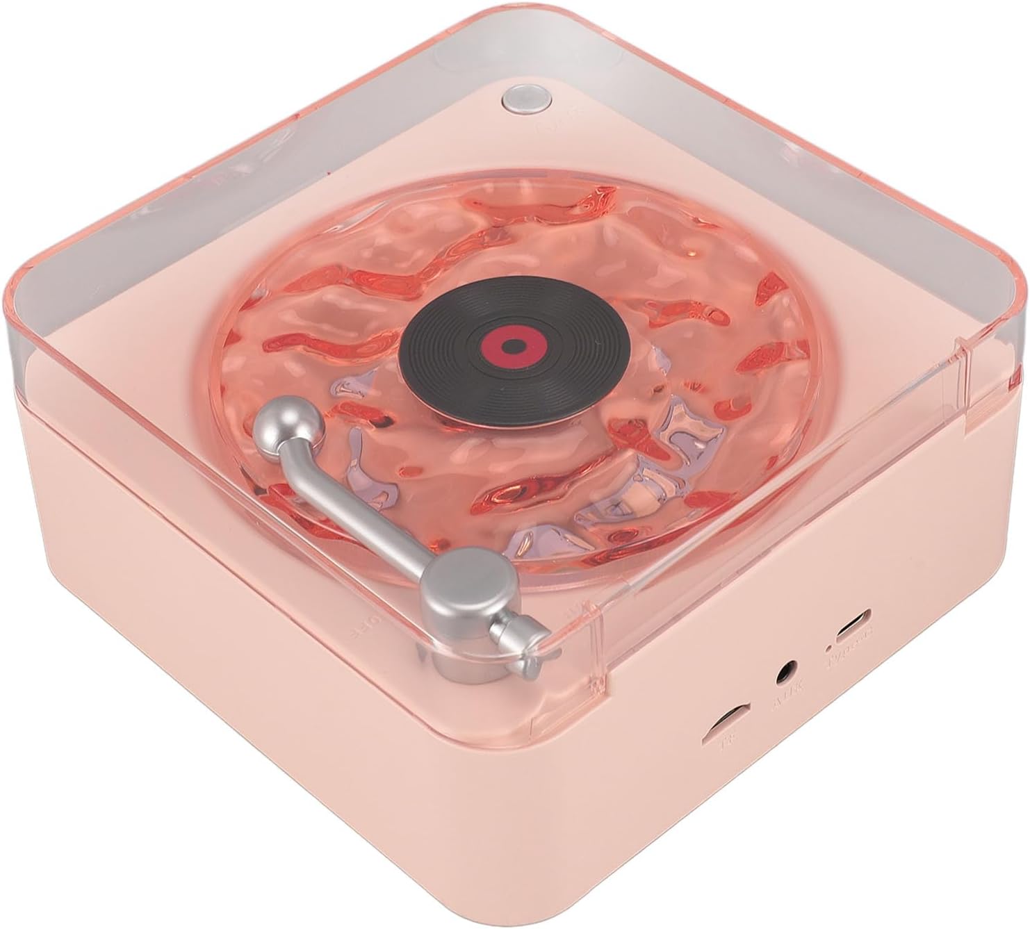 Giradischi con Luce Notturna e Display Ora, Roseo - immagine 8