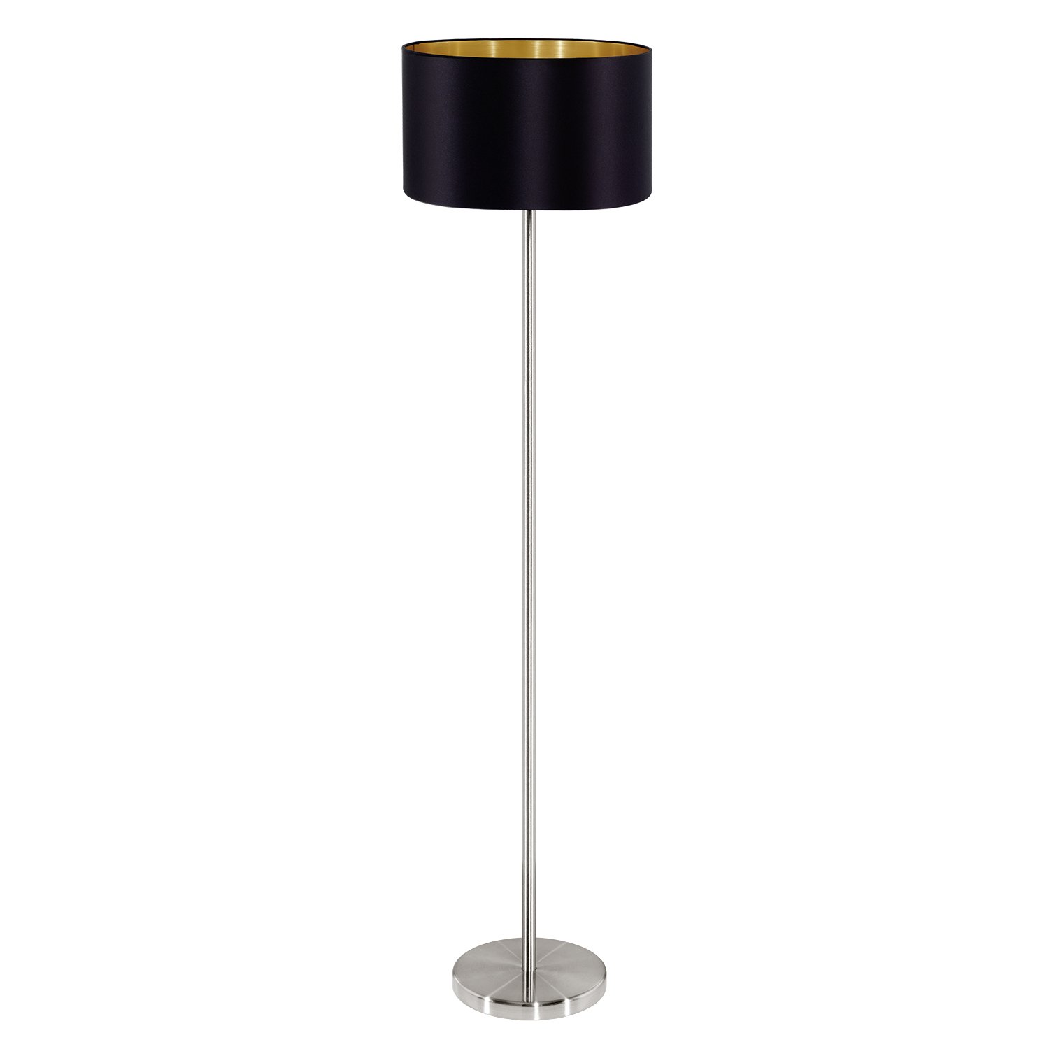 Eglo MASERLO Lampada da Terra E27, 60 W, Oro e Nero, 38 x 38 x 151 cm
