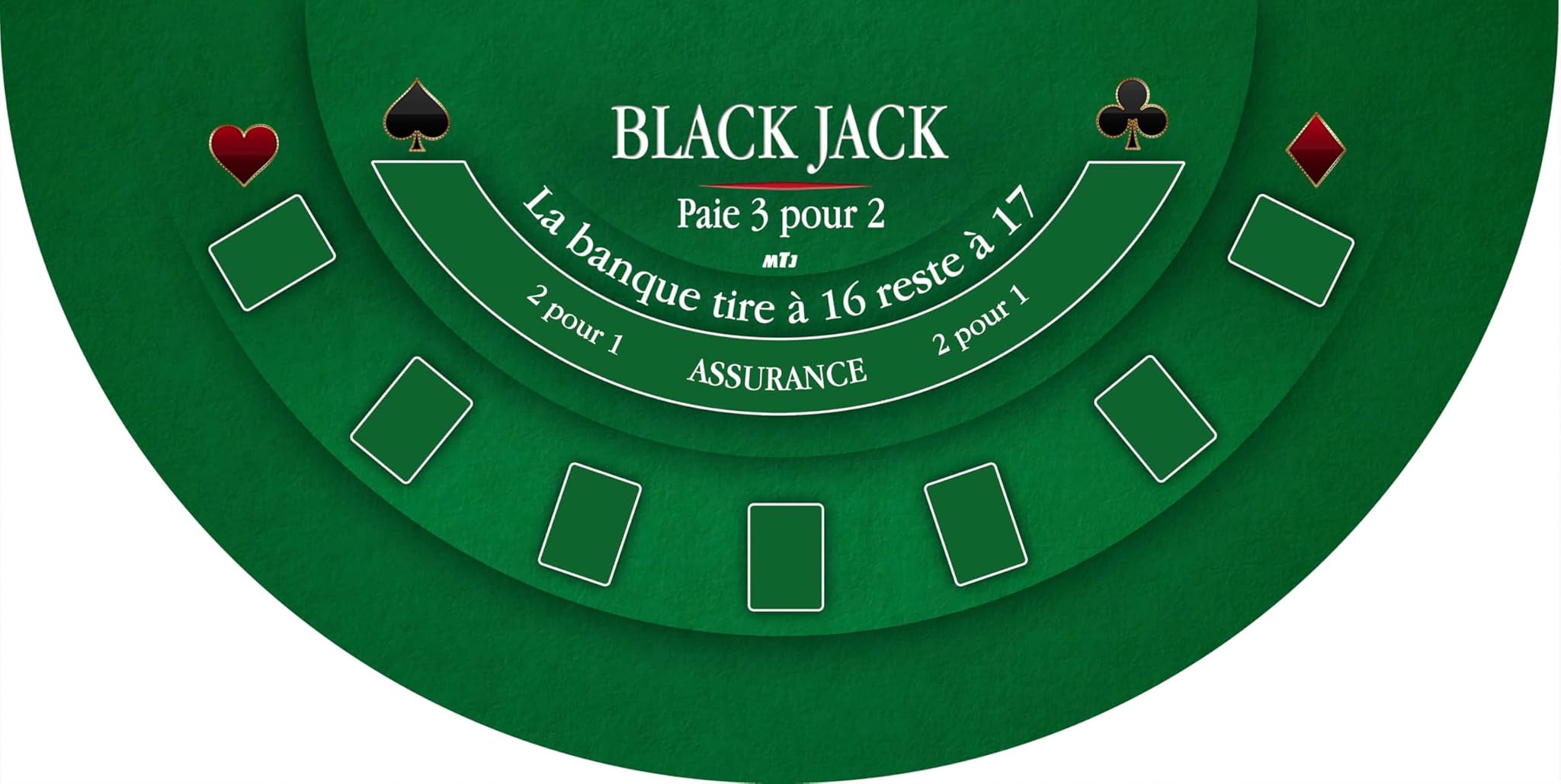 MTJ® Tappeto da Casinò Black Jack 140 x 70 cm