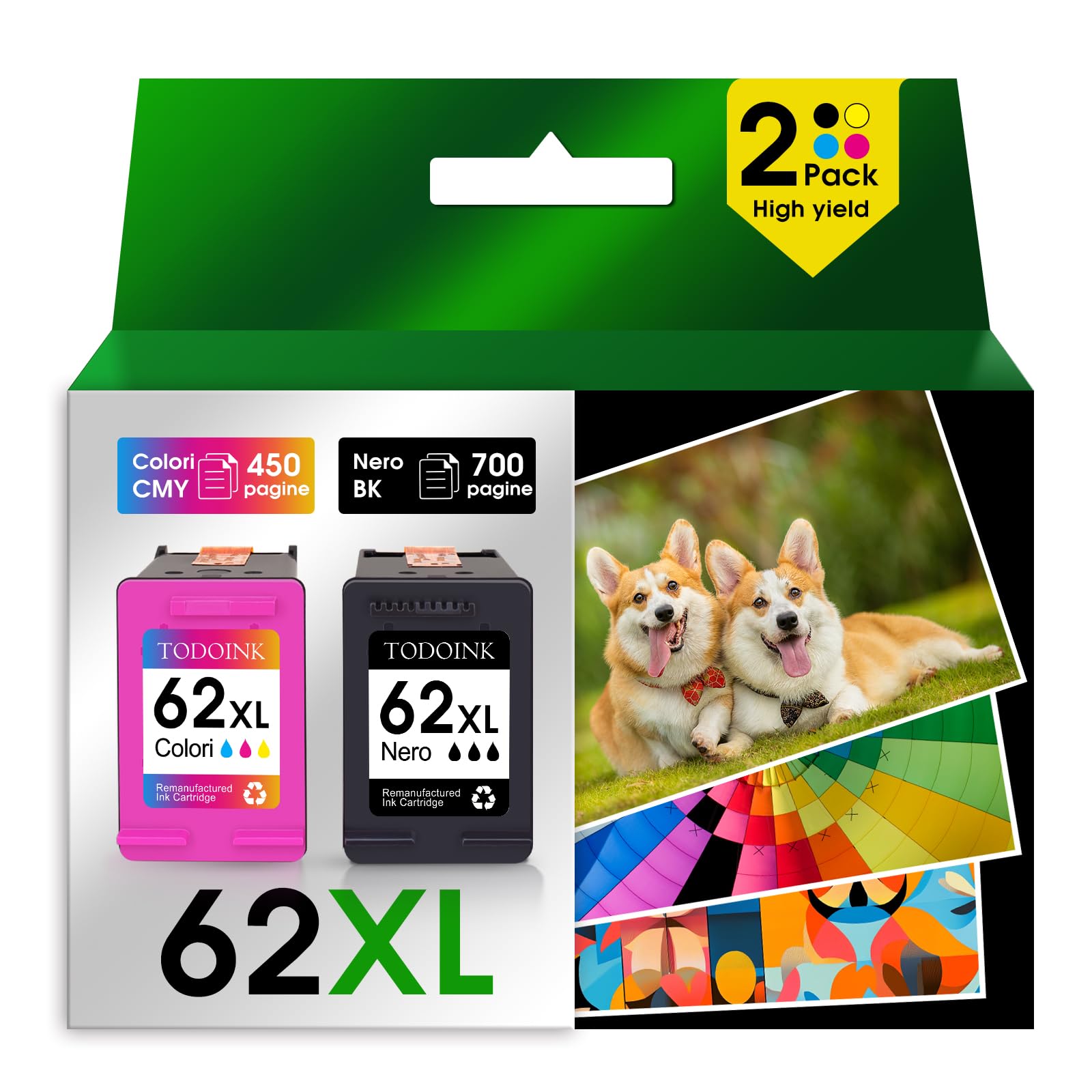 62XL Cartucce d'inchiostro Sostituzione per HP 62 XL