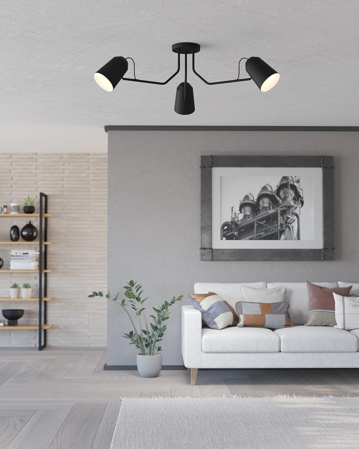 Eglo Loreto - Lampada da Parete Interni E27, Bianco e Nero - immagine 3