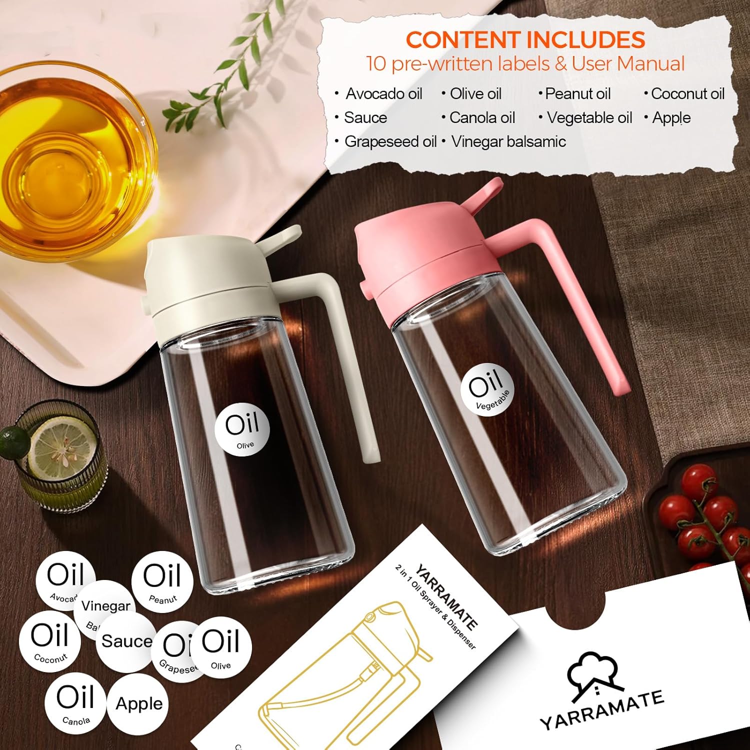 Yarramate Spruzzino Olio 2 in 1 per Friggitrice Aria 470ml - immagine 2