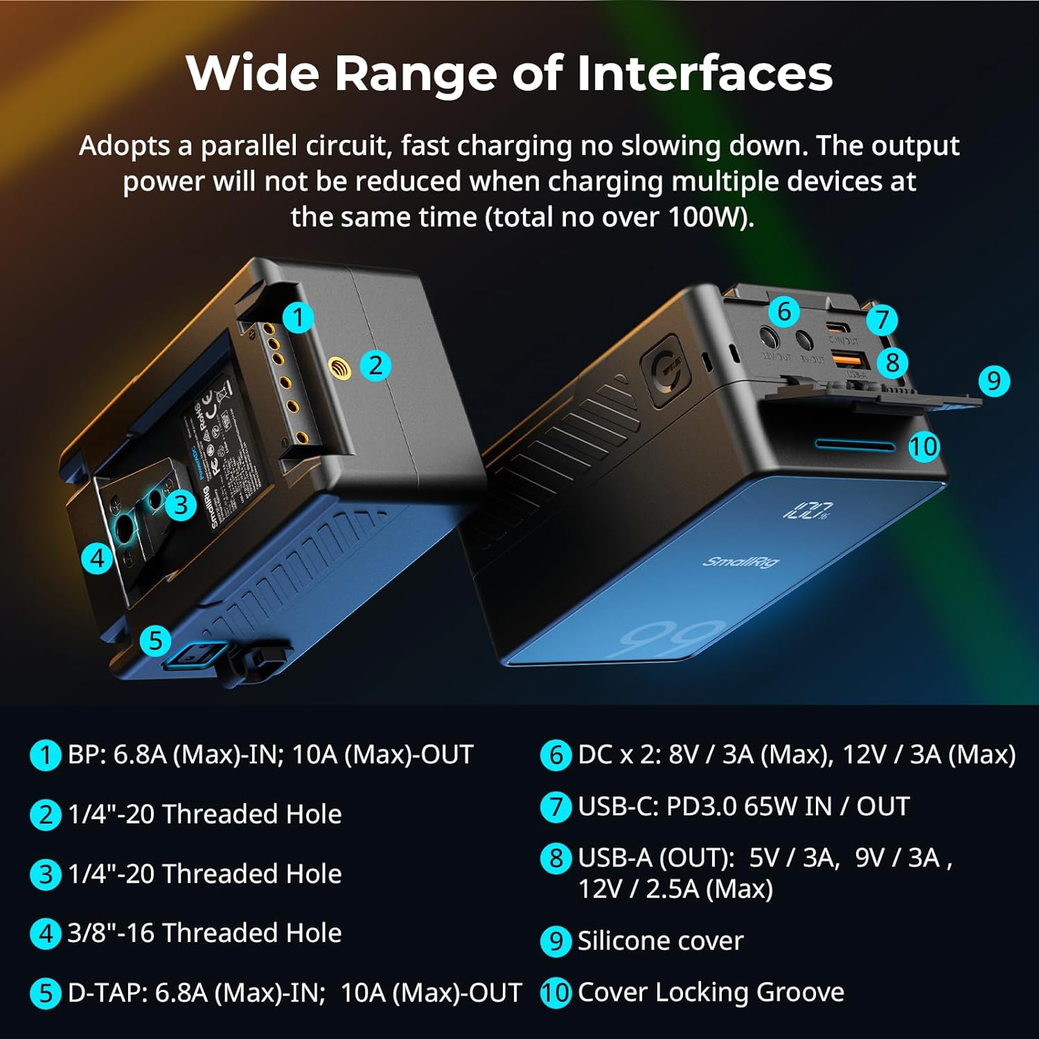 Smallrig VB99 SE Batteria V-Mount 99 Wh / 6800 mAh - immagine 2