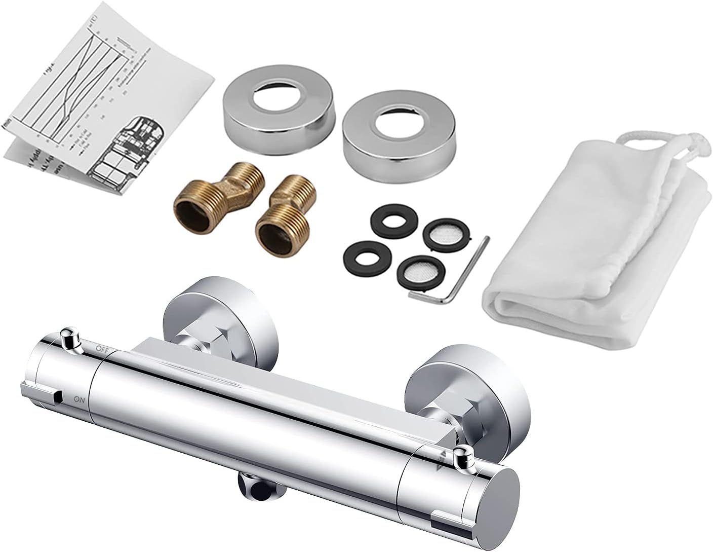 Miscelatore Termostatico Doccia Cromato con Sicurezza 38°C - immagine 5