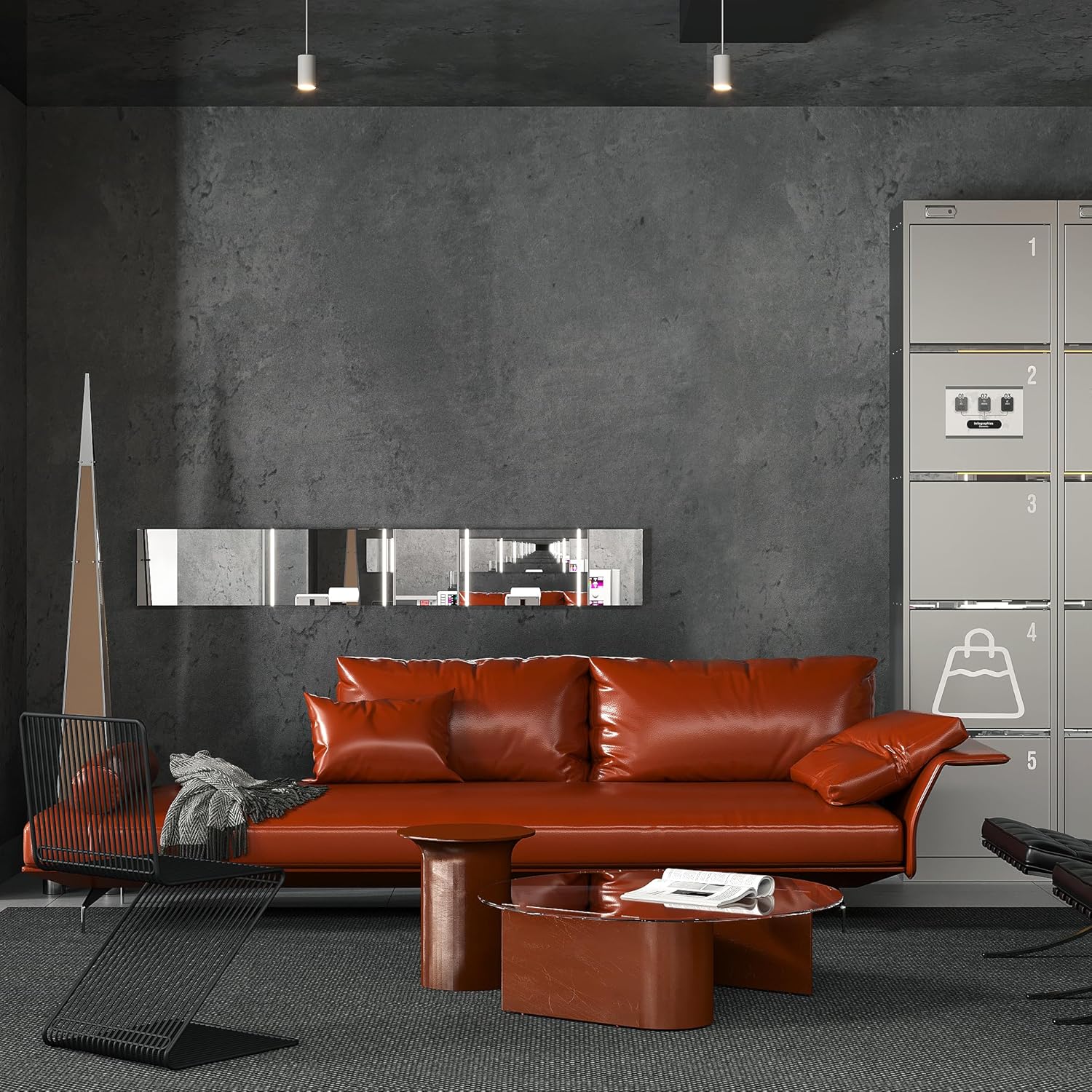 Totio Carta da Parati Autoadesiva Grigio Scuro Effetto Cemento - immagine 4