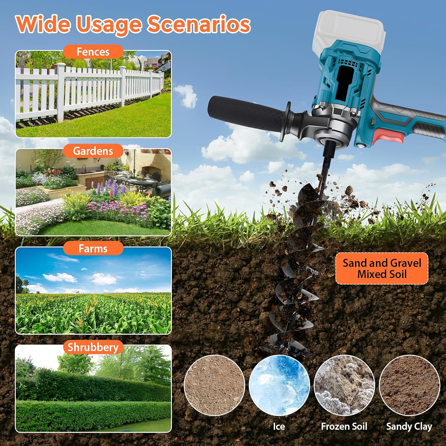 Trapano a Batteria Professionale per Giardino - immagine 4