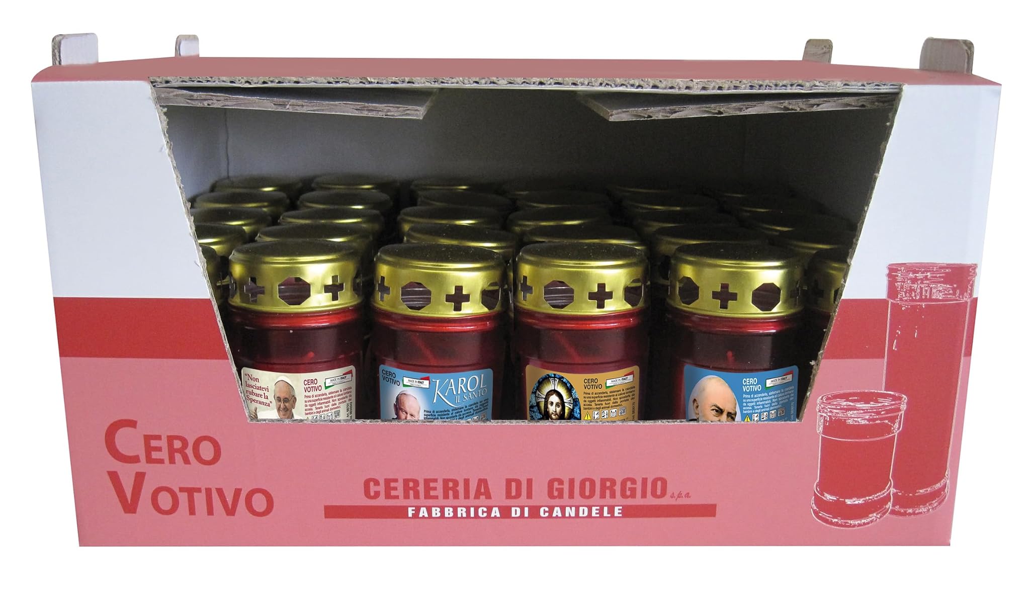 Cereria Di Giorgio - 30 Ceri Votivi P30 Rossi