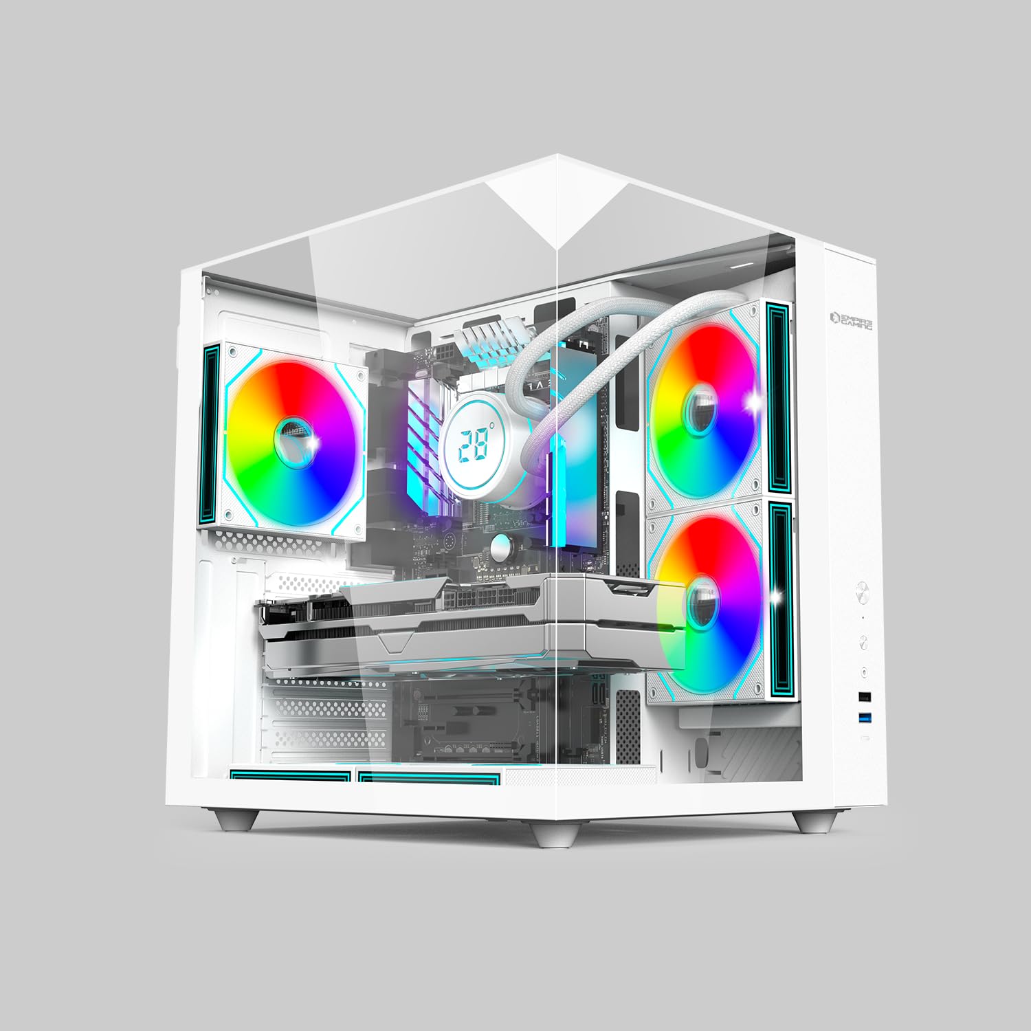 Empire Gaming EC253 - Case PC Cube ATX/mATX/ITX, Blanco