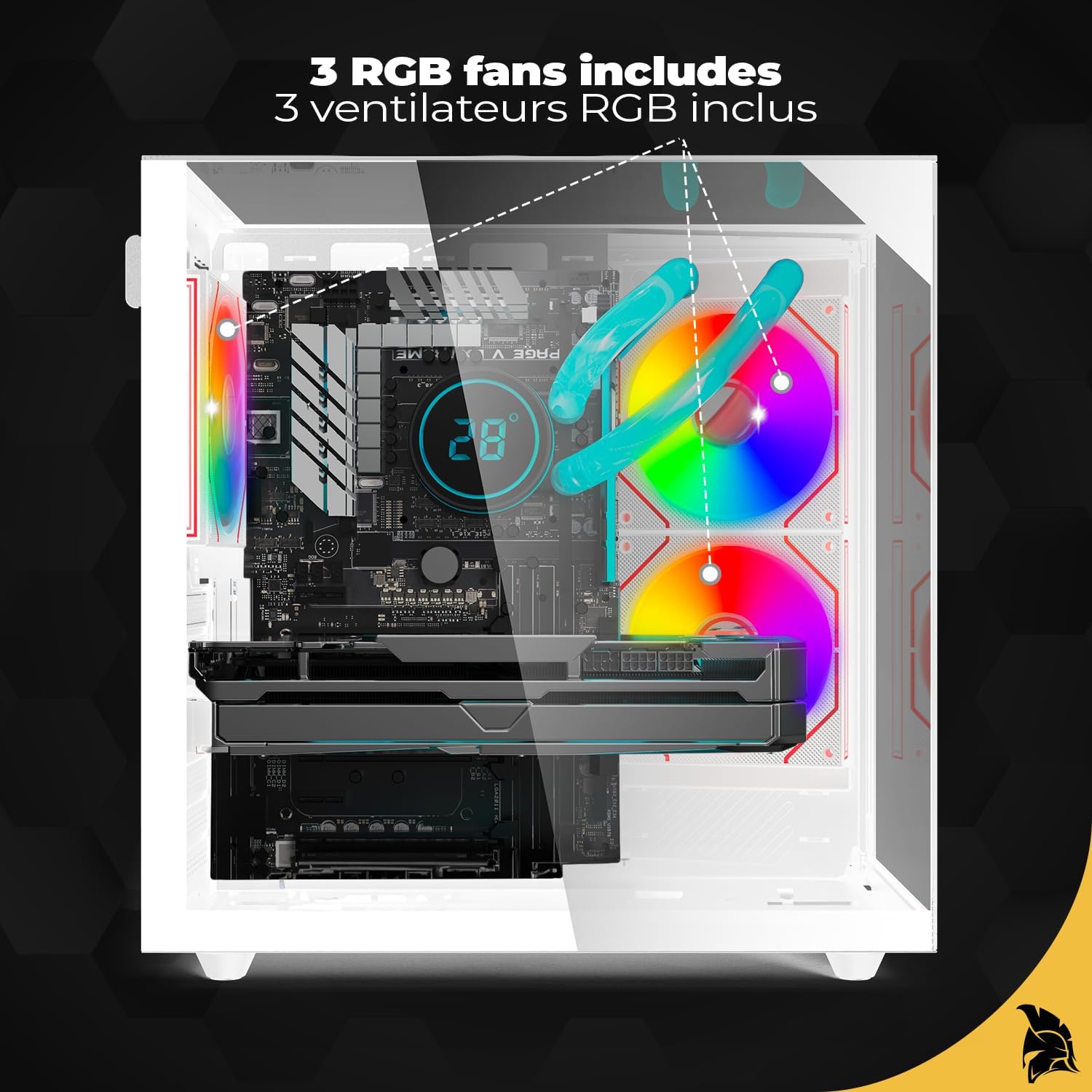 Empire Gaming EC253 - Case PC Cube ATX/mATX/ITX, Blanco - immagine 3