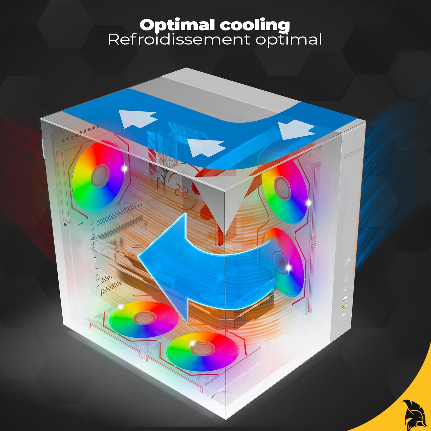 Empire Gaming EC253 - Case PC Cube ATX/mATX/ITX, Blanco - immagine 4