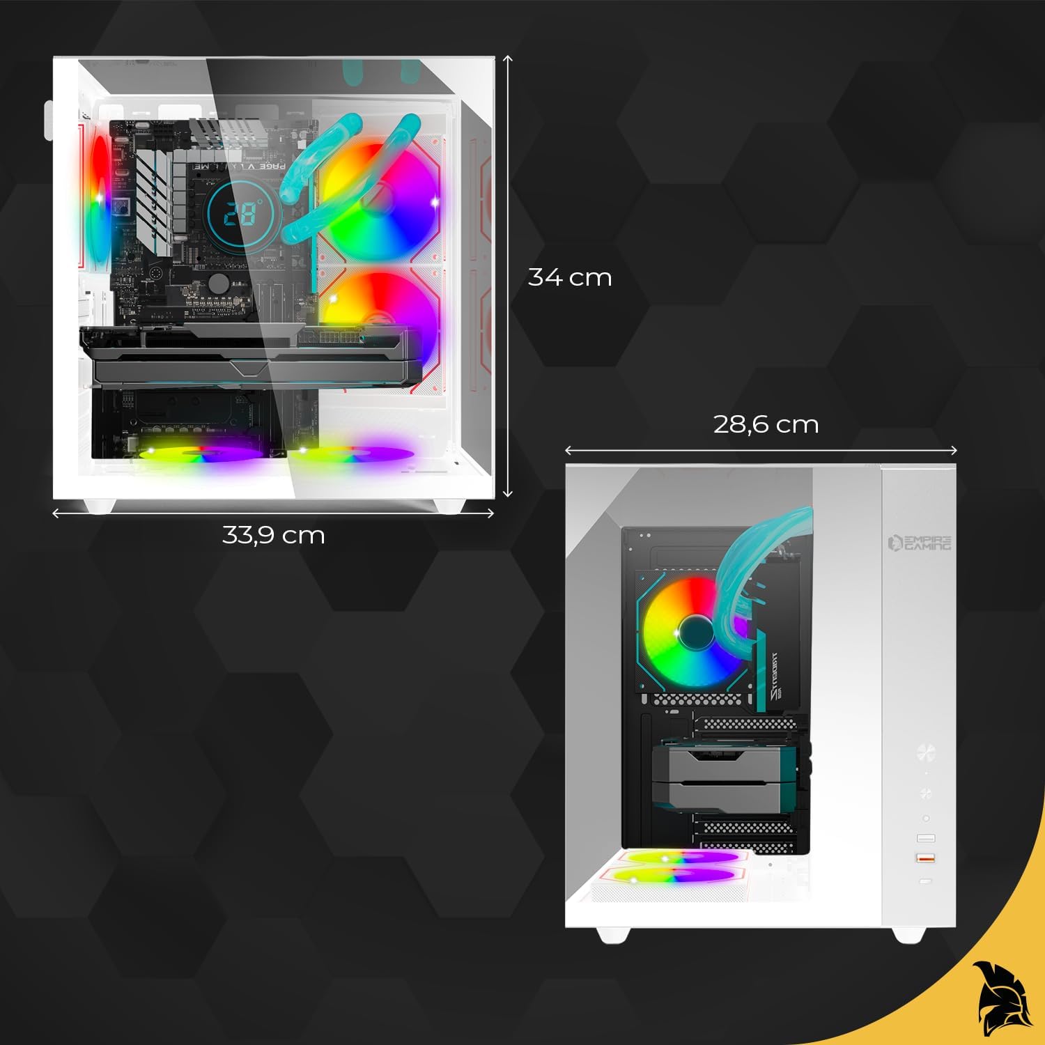 Empire Gaming EC253 - Case PC Cube ATX/mATX/ITX, Blanco - immagine 5