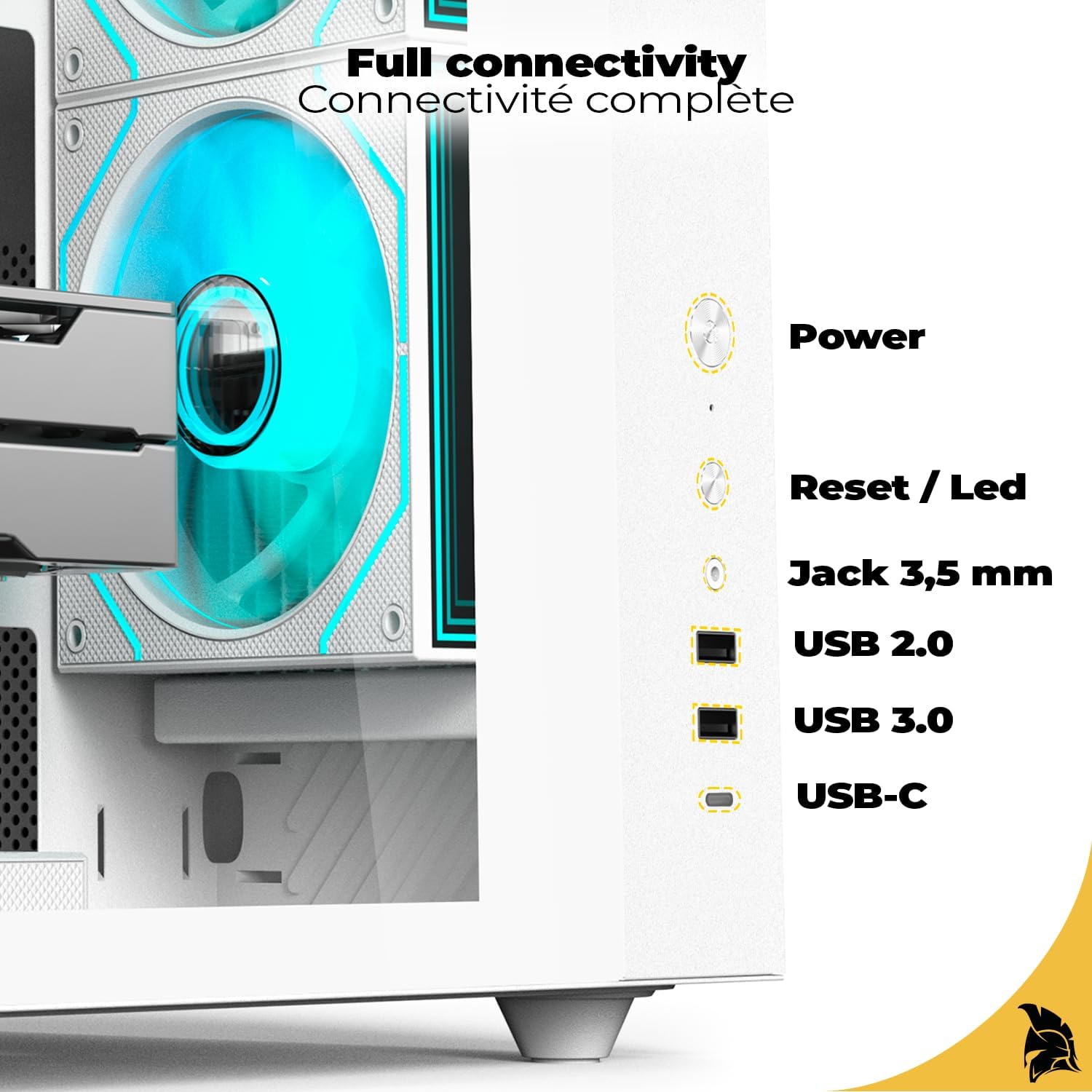 Empire Gaming EC253 - Case PC Cube ATX/mATX/ITX, Blanco - immagine 6