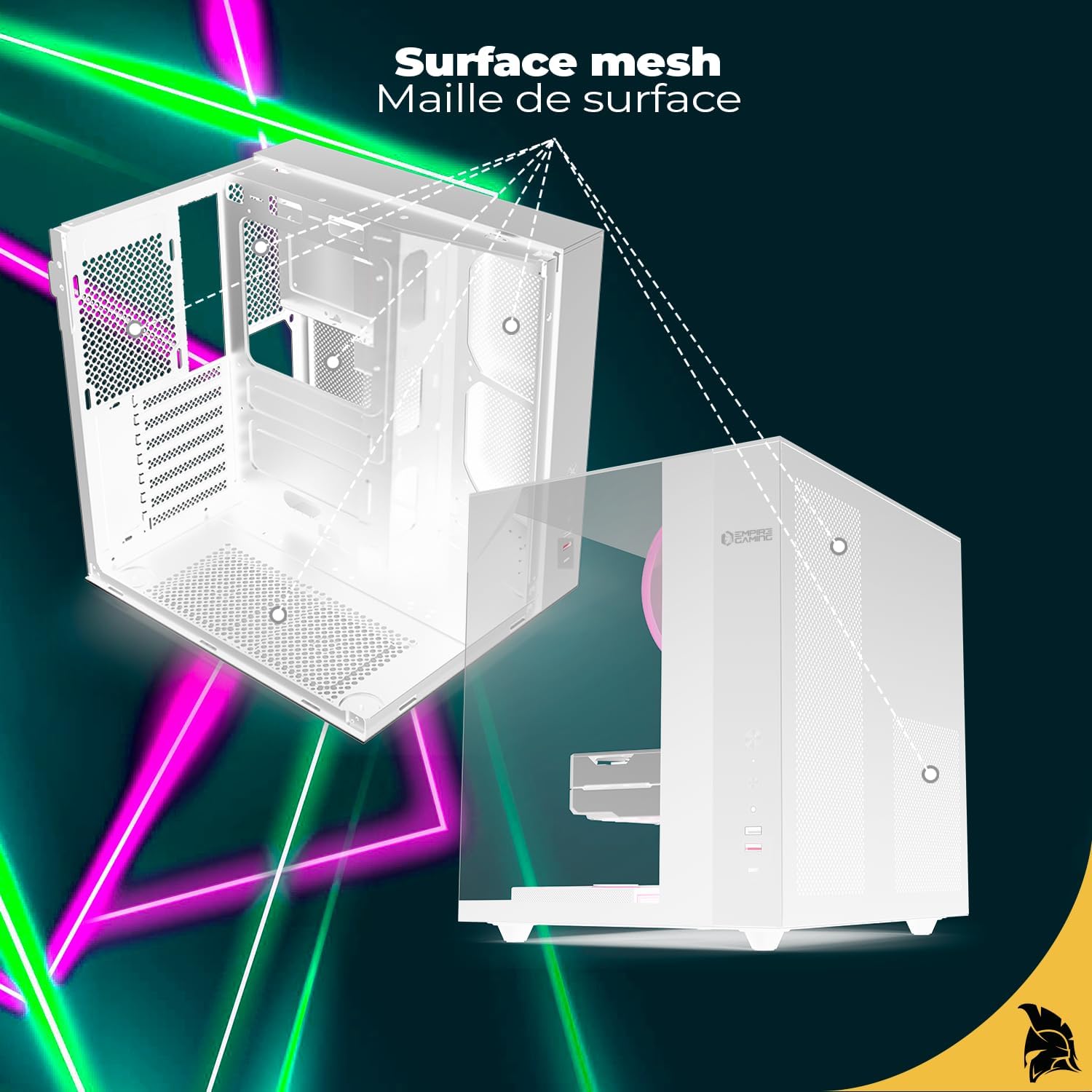 Empire Gaming EC253 - Case PC Cube ATX/mATX/ITX, Blanco - immagine 7