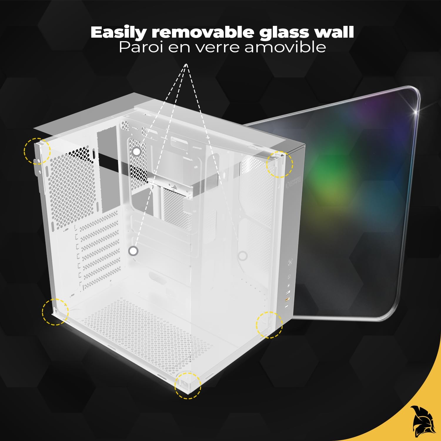 Empire Gaming EC253 - Case PC Cube ATX/mATX/ITX, Blanco - immagine 8