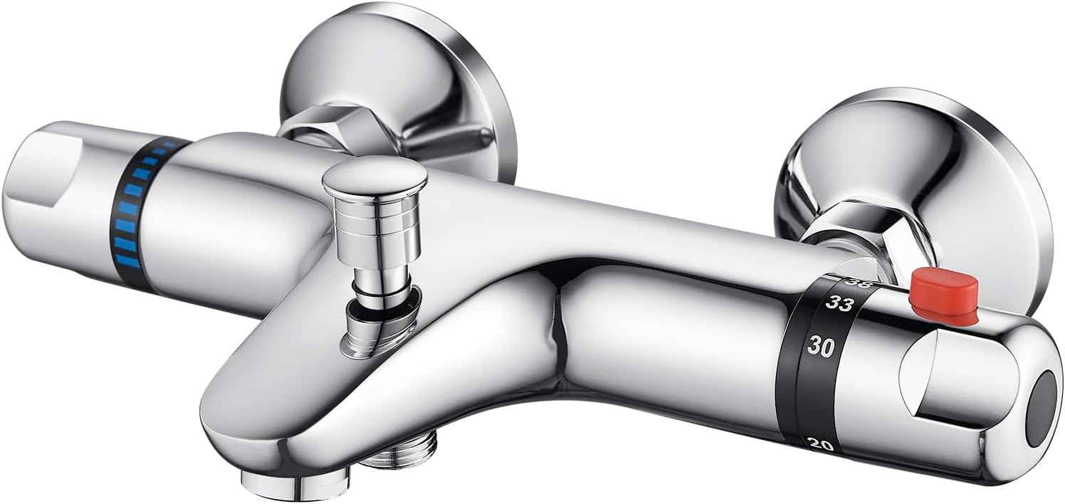 Rubinetto Termostatico per Doccia 38℃, Cromato - immagine 1
