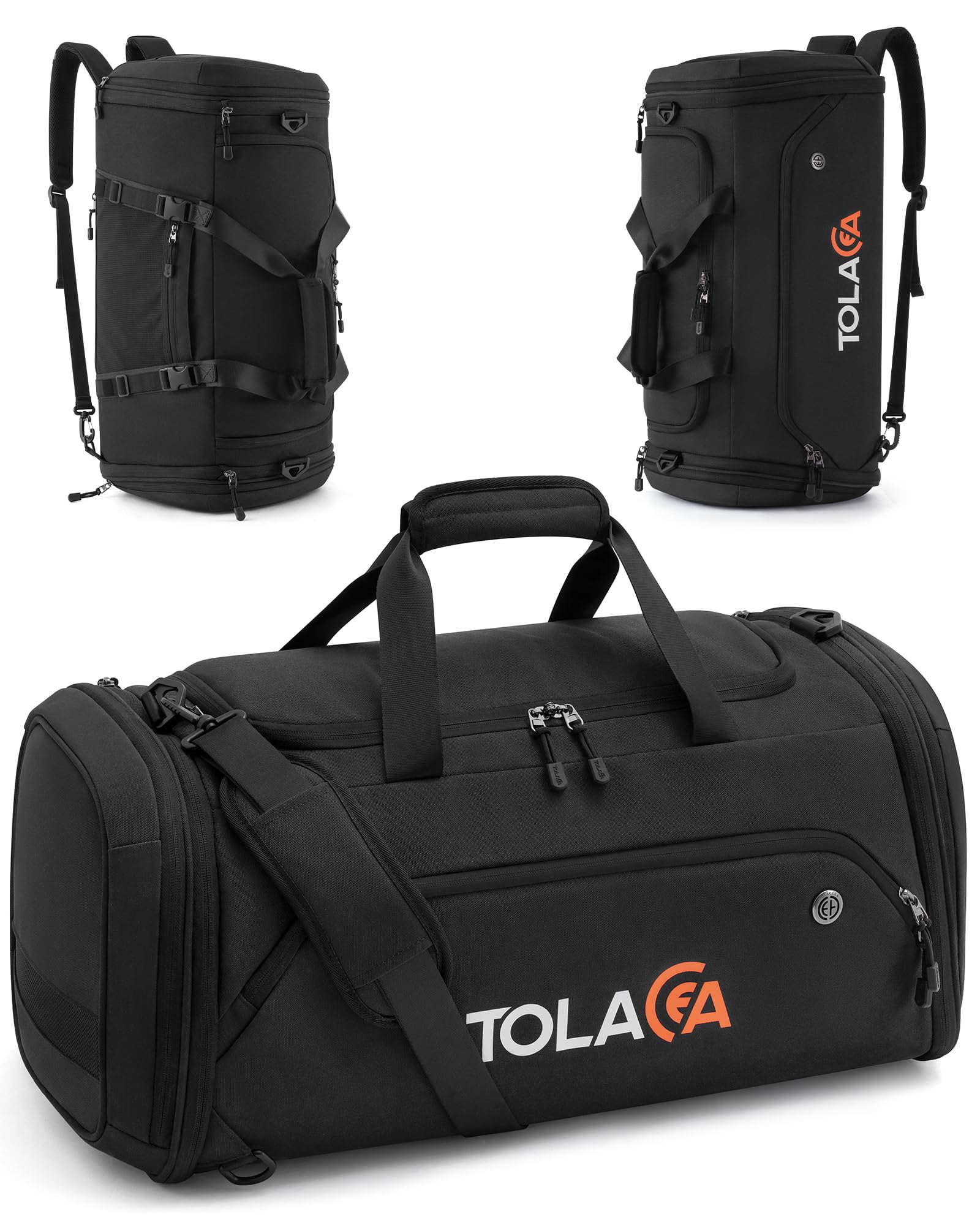 Tolaccea Borsone Palestra Estensibile 56–70L, Nero