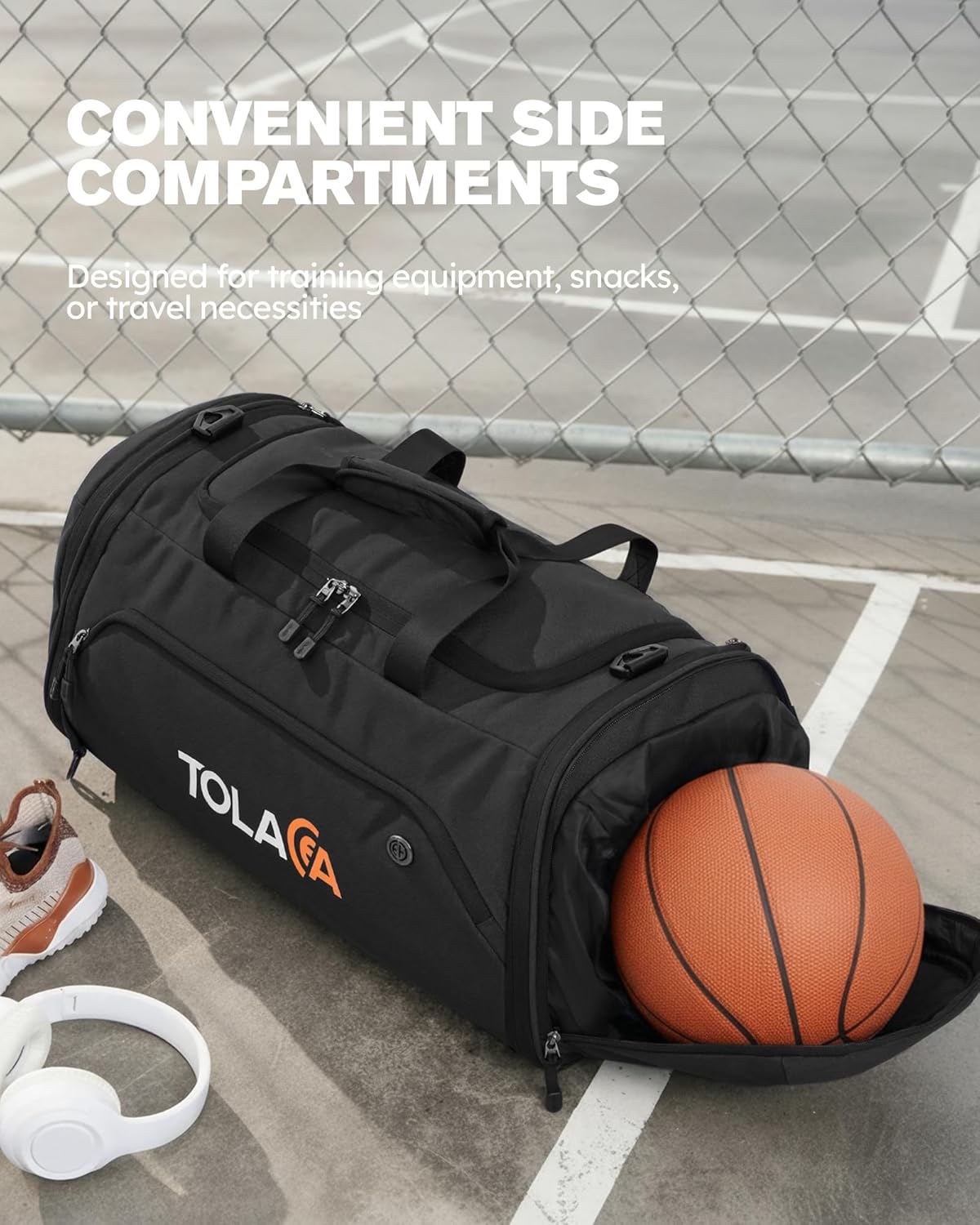 Tolaccea Borsone Palestra Estensibile 56–70L, Nero - immagine 7