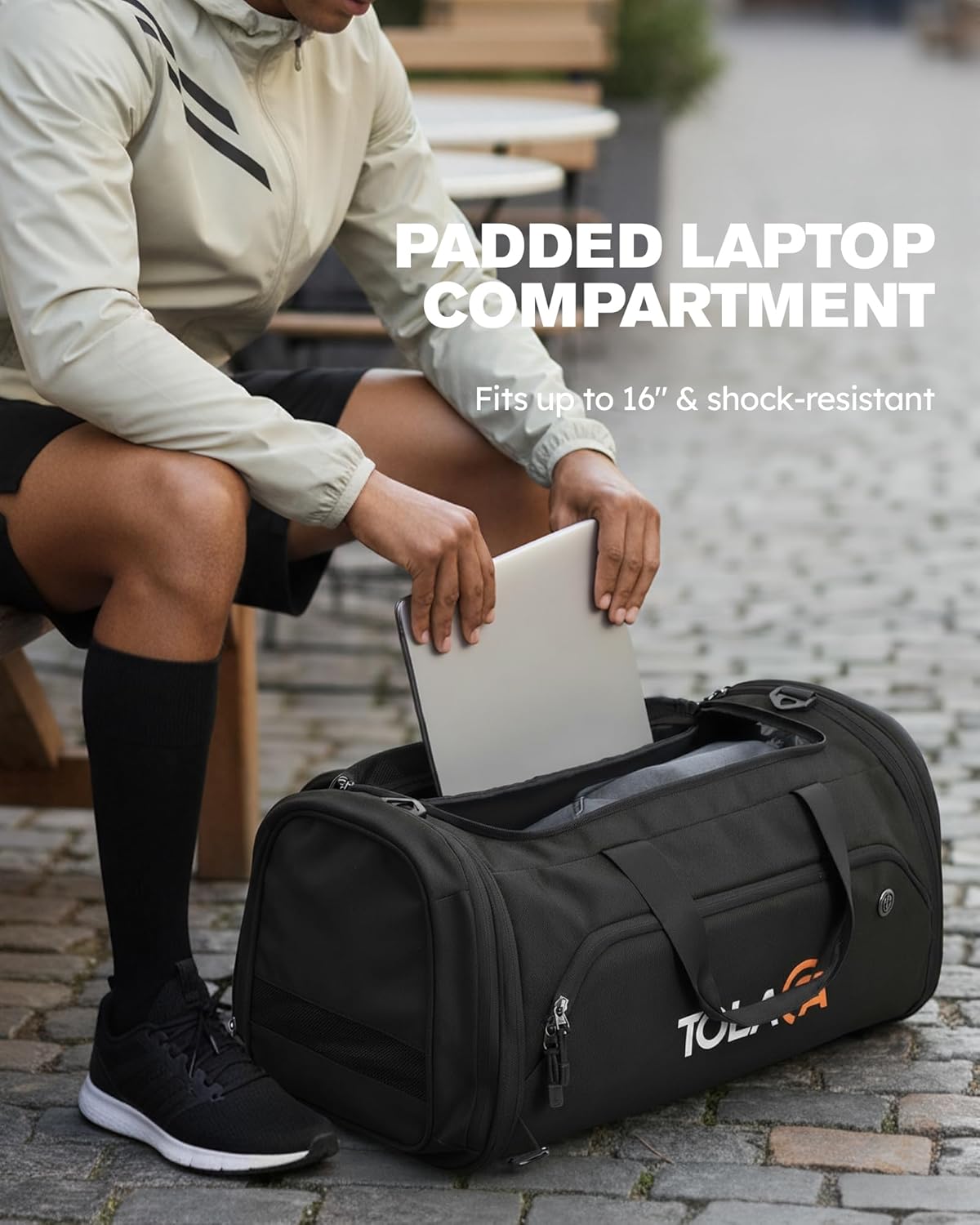 Tolaccea Borsone Palestra Estensibile 56–70L, Nero - immagine 8