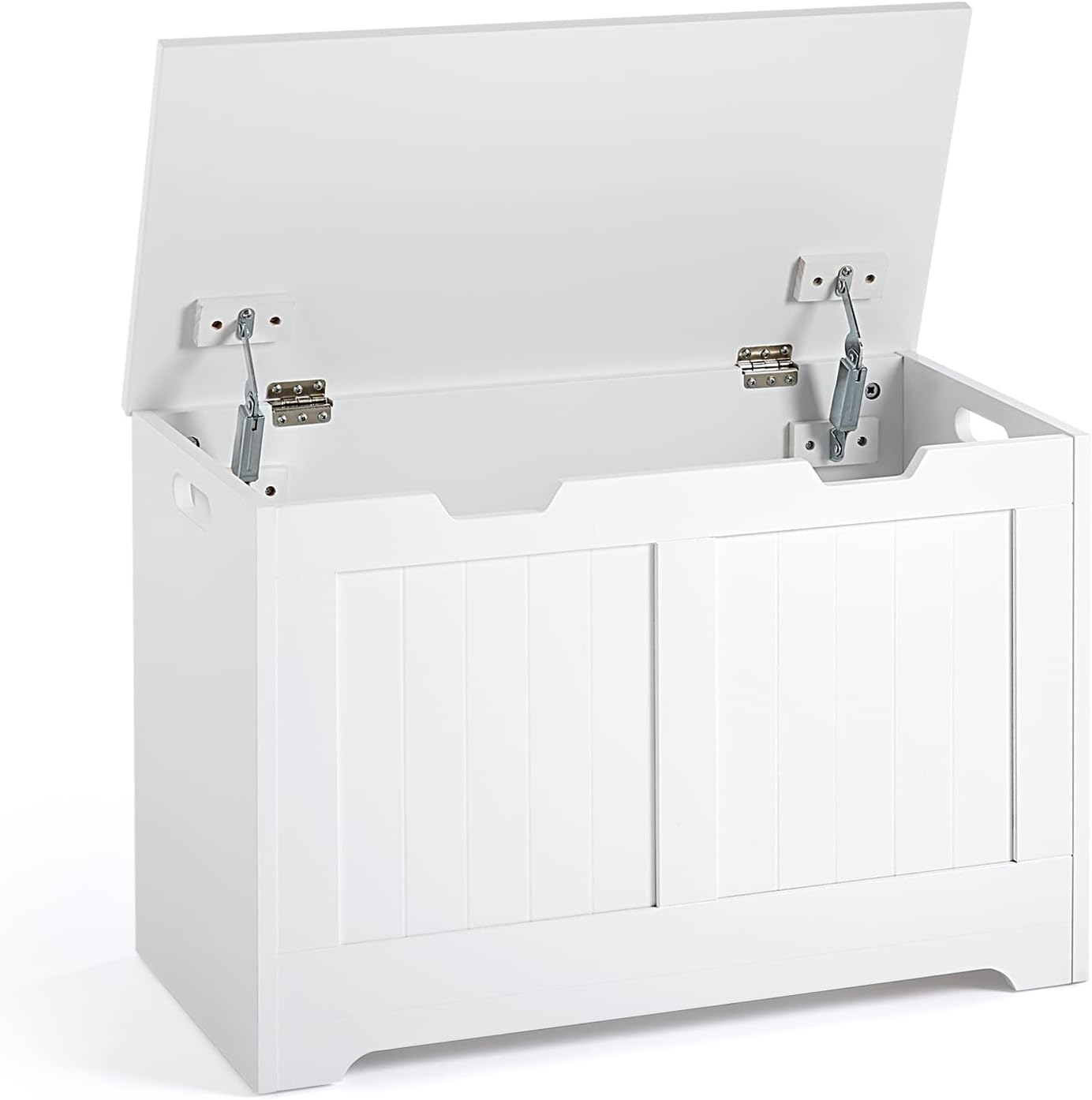 Mondeer Panca Portaoggetti con Coperchio, MDF, Bianco, 72 x 36 x 48 cm - immagine 1