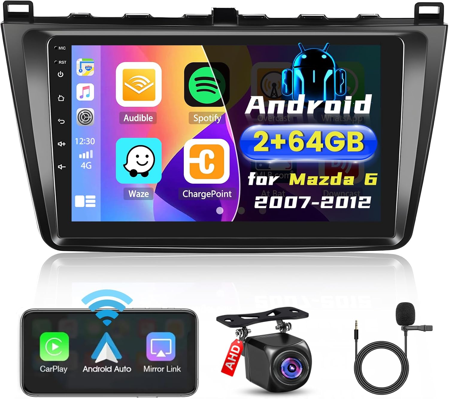 Hikity Android Autoradio 9" per Mazda 6 (2007-2012) - immagine 1