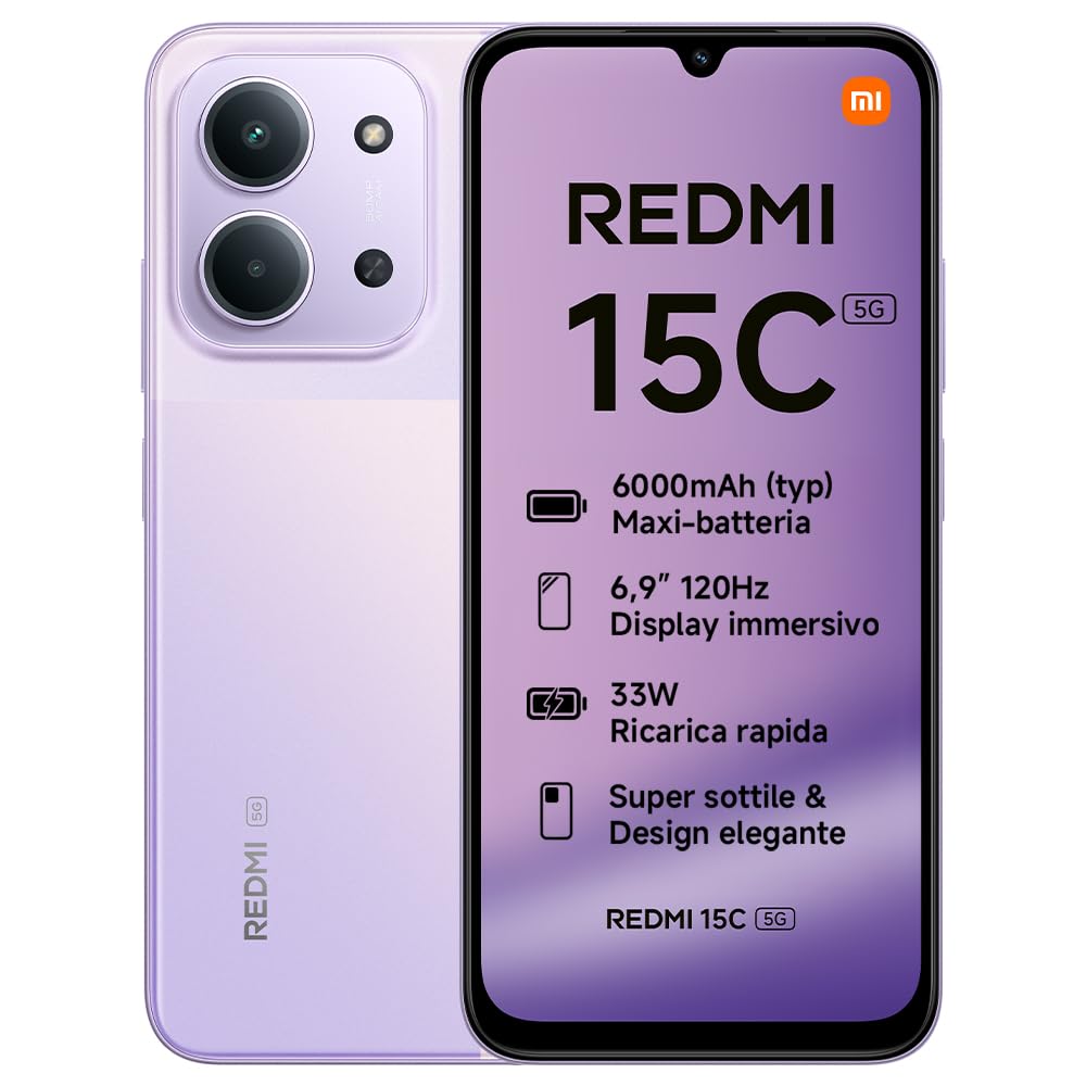 Xiaomi Redmi 15C 5G Smartphone 4+256GB, Viola