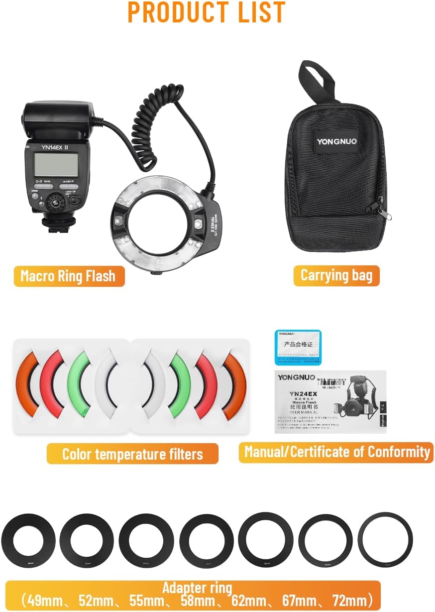 YONGNUO Macro Ring Flash YN14EX II per S - immagine 2