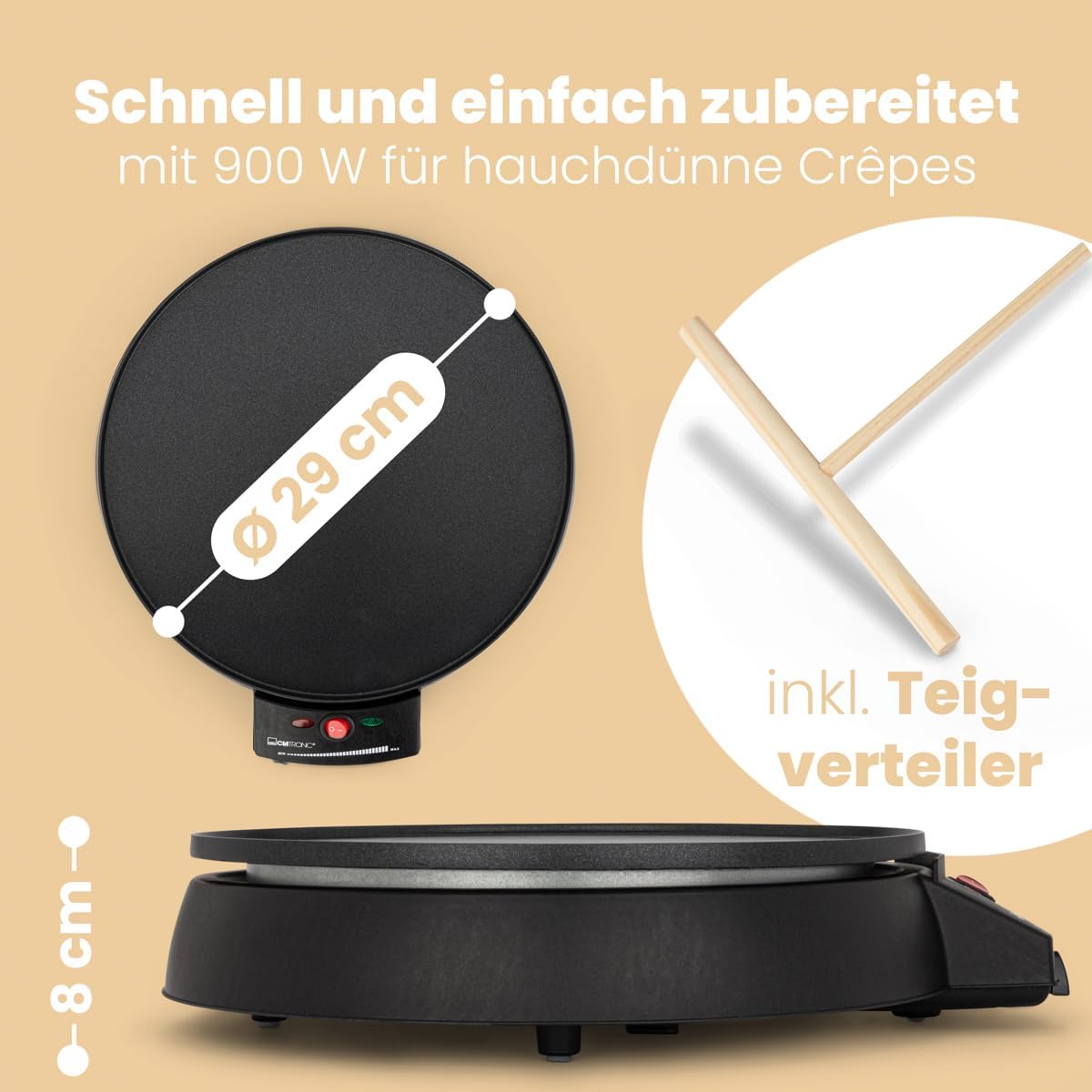 Clatronic CM 3372 Crepe Maker - immagine 2