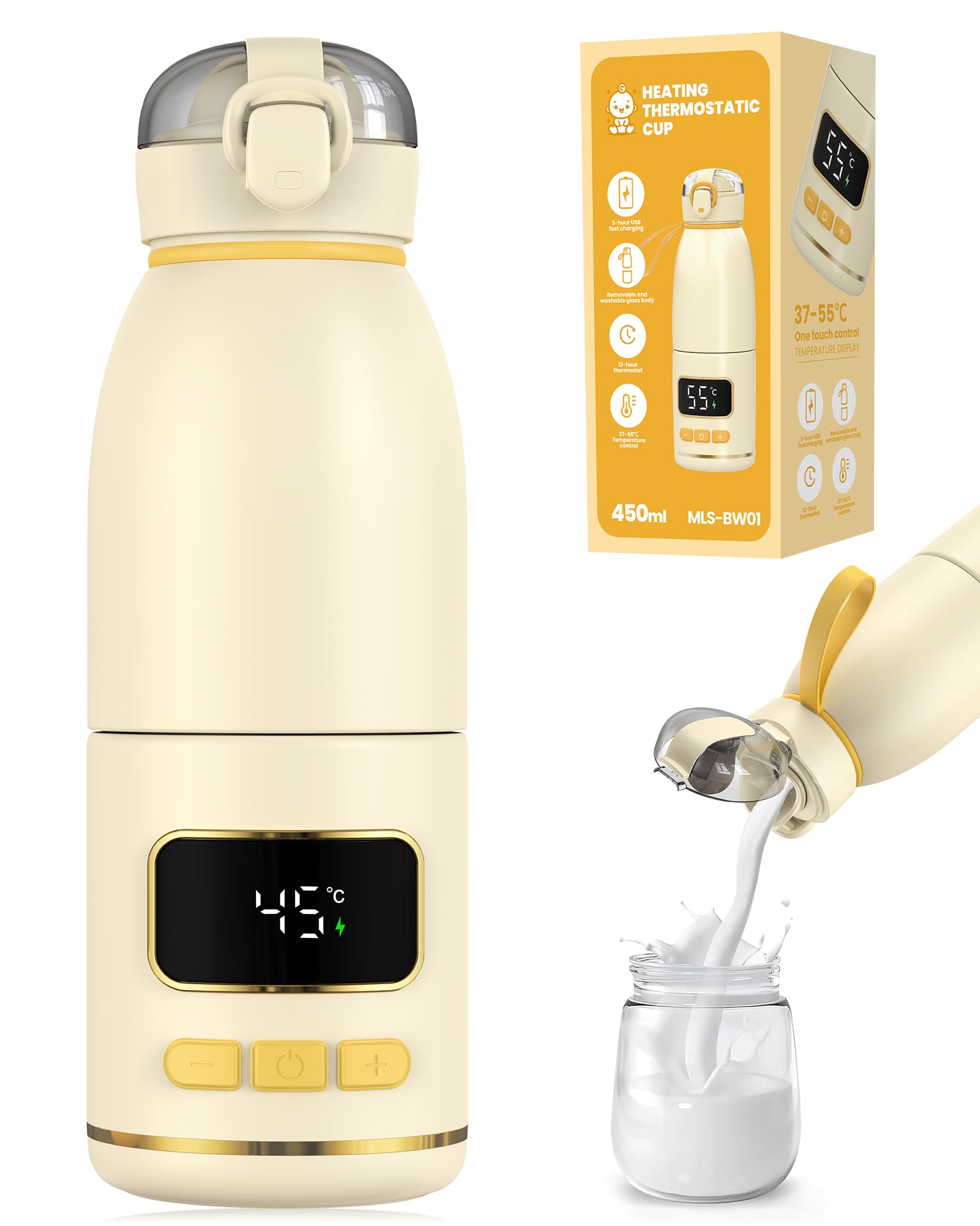 eSynic Scaldabiberon Portatile 450ml Acciaio Inox