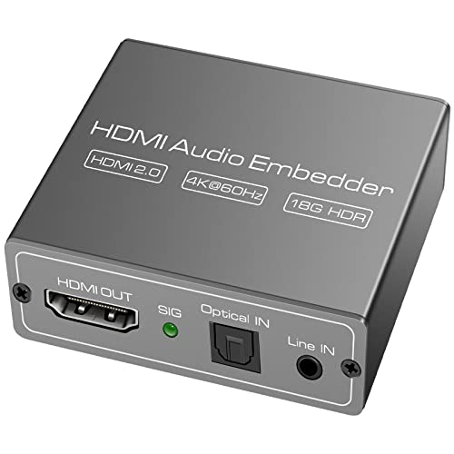 HDMI Audio Embedder Inserter 4K60Hz 18Gbps