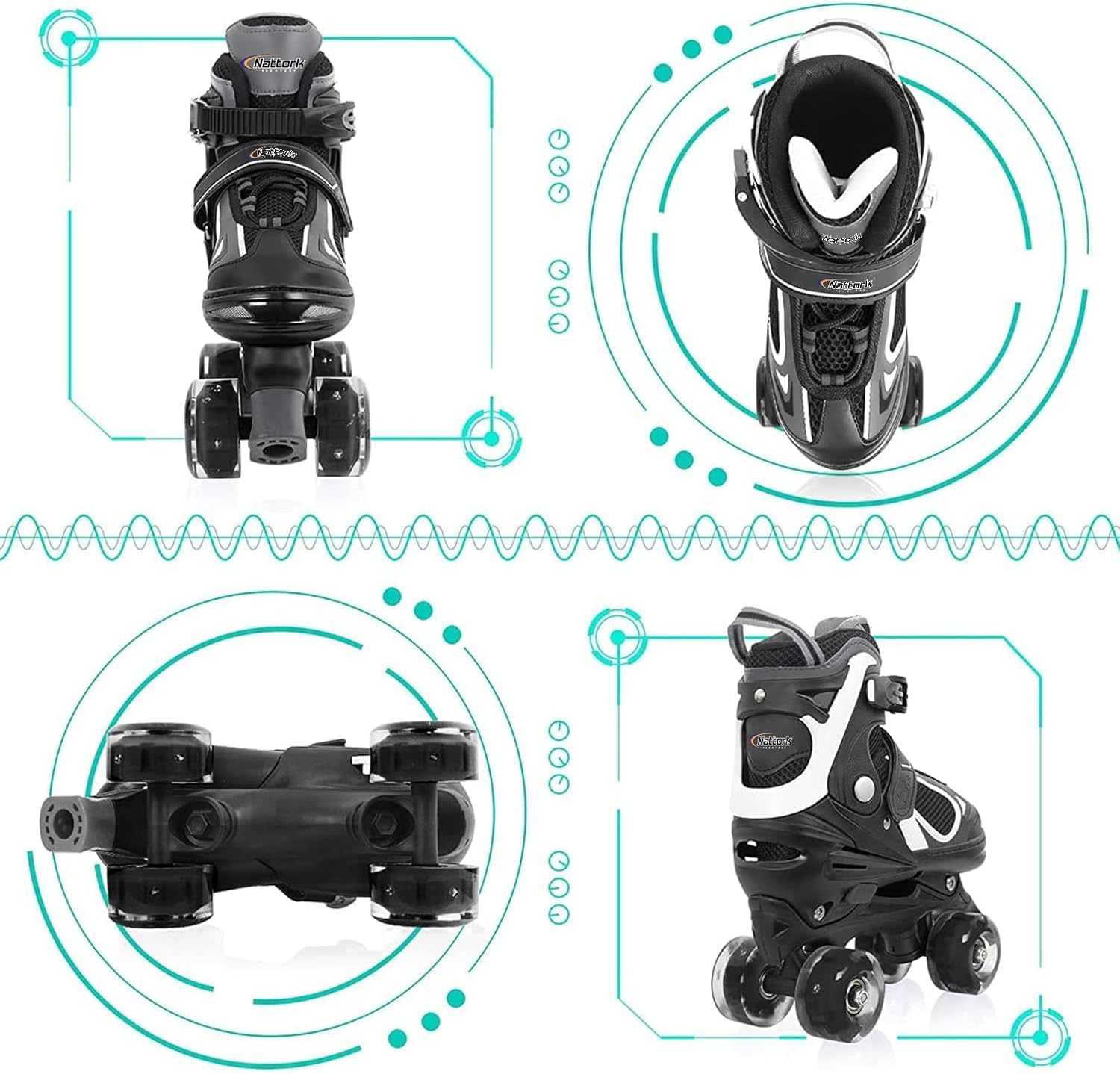 Nattork Pattini a Rotelle Regolabili per Bambini - immagine 4