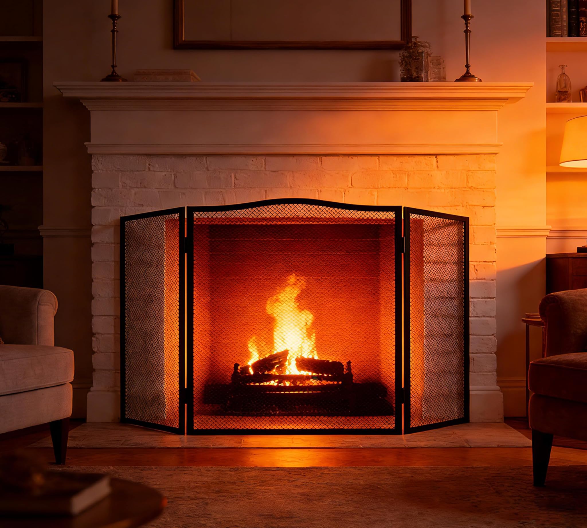 Kingson Paravento Camino ad Arco 3 Pannelli 96.5x61cm