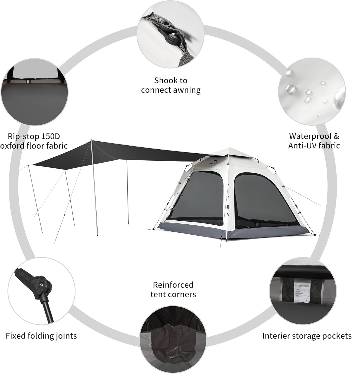 Naturehike Ango - Tenda Pop-Up Automatica per 3 Persone - immagine 2