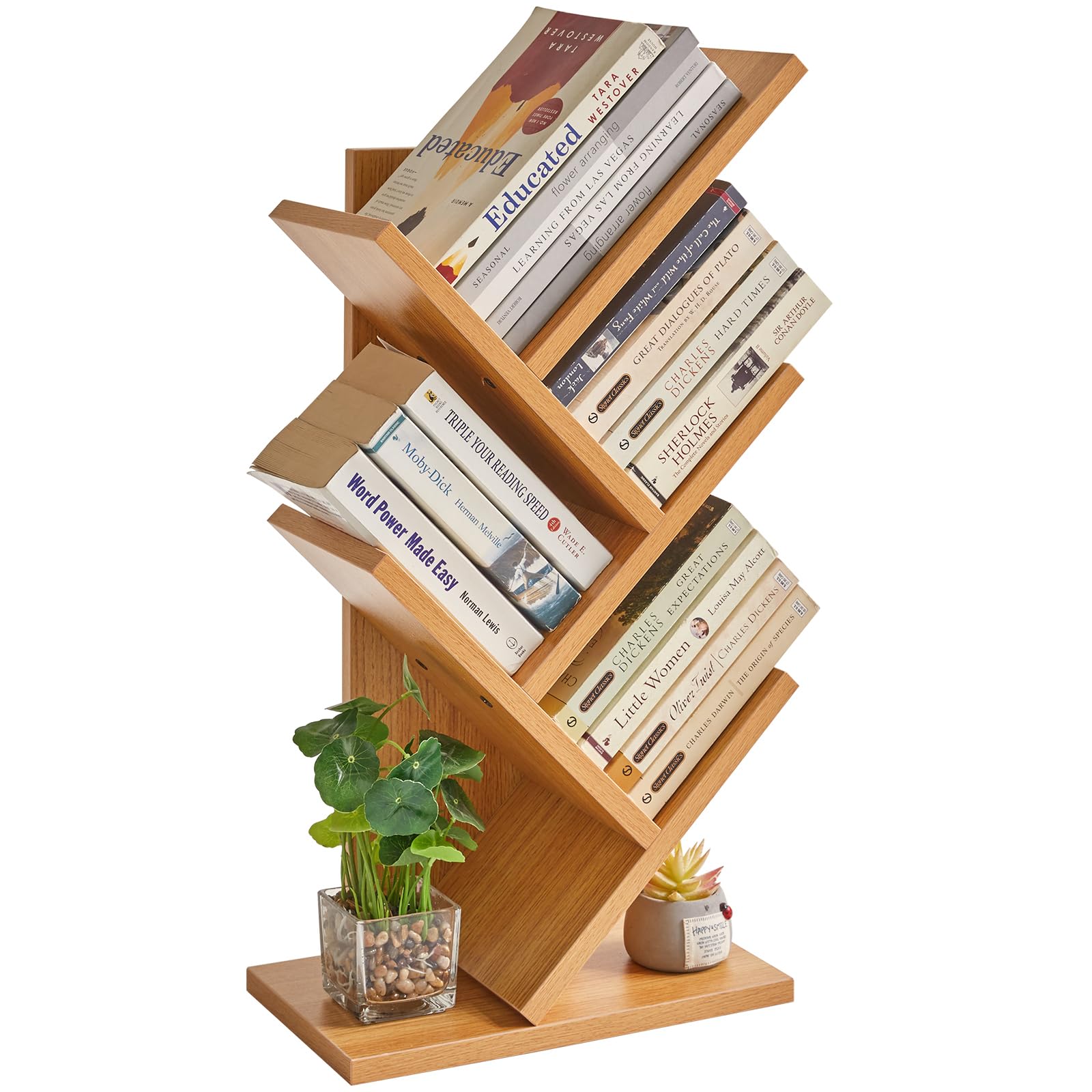 Ymyny Libreria ad Albero 4 Ripiani, Colore Naturale