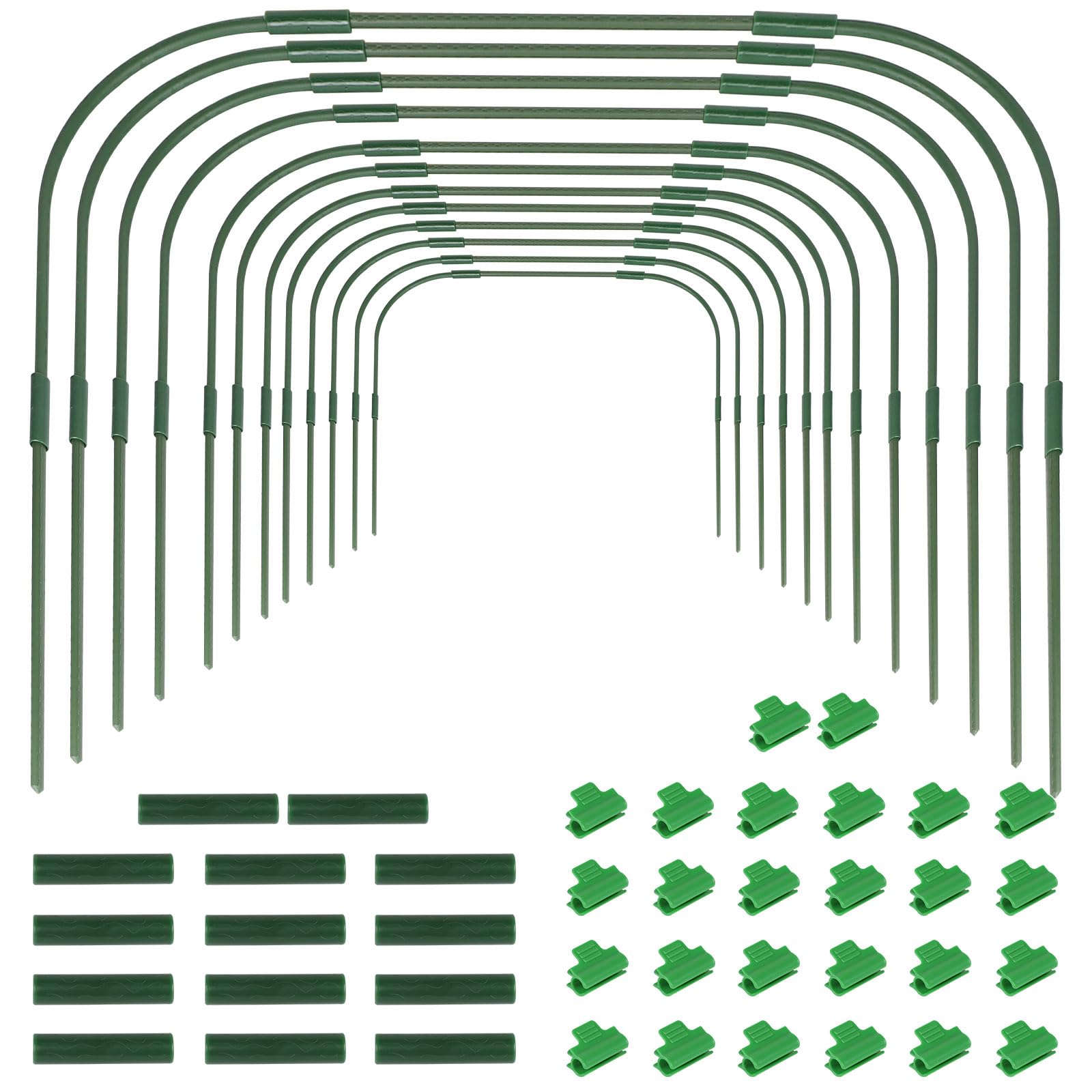 Archi per Serra Orto Tunnel con Clips (12 Pcs, 90x80cm)