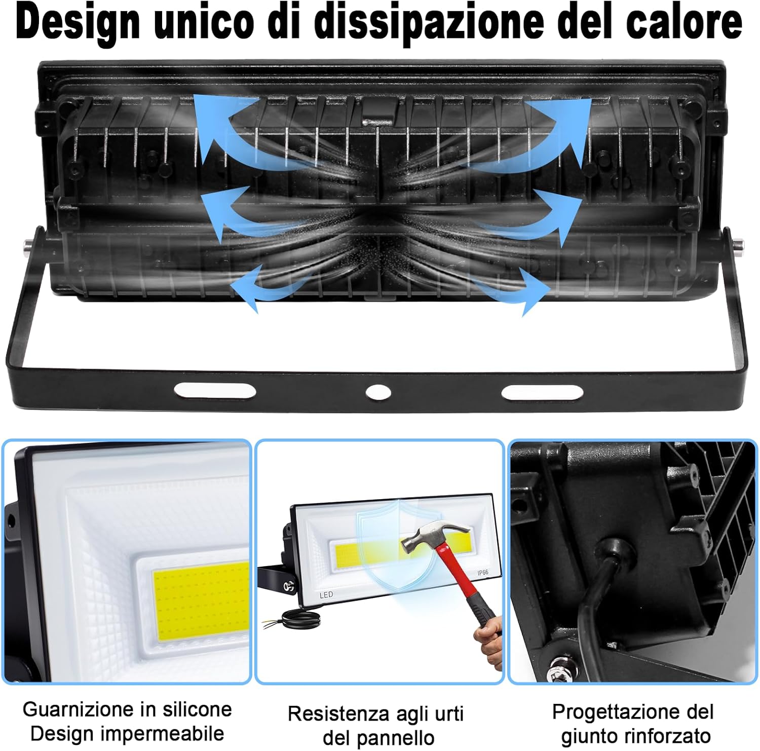 CREATESTAR Faretto LED Esterno 150W 6500K IP66 - immagine 4