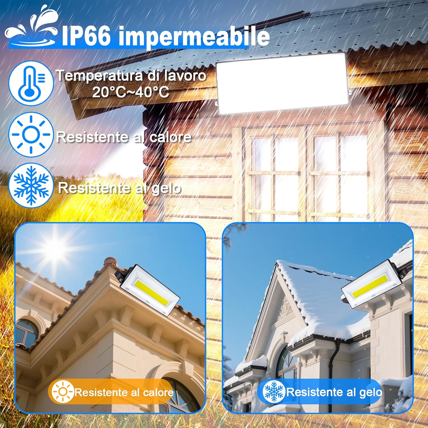 CREATESTAR Faretto LED Esterno 150W 6500K IP66 - immagine 5