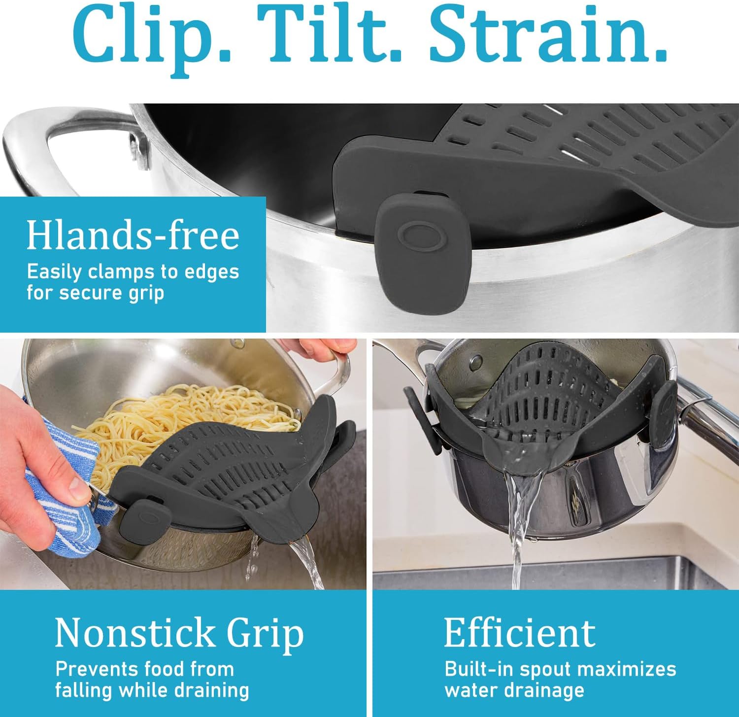 Scolapasta in Silicone per Pentole e Padelle - immagine 2