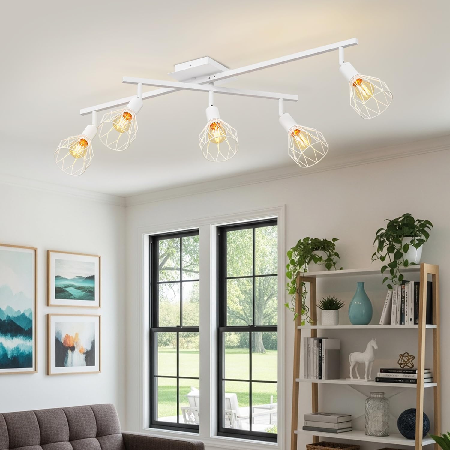 Lvwit Faretti Soffitto Bianchi con 5 Attacchi E14 - immagine 2