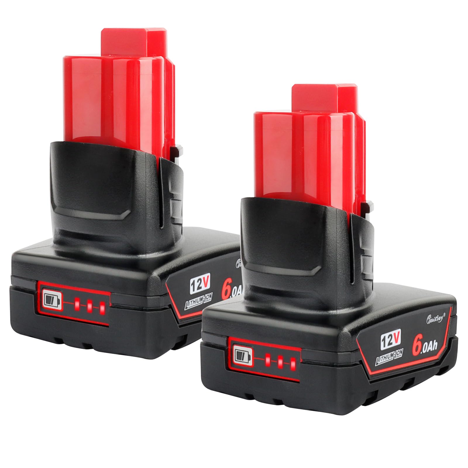 2 x Waitley 12V 6.0Ah Li-ION Batteria per Milwaukee M12