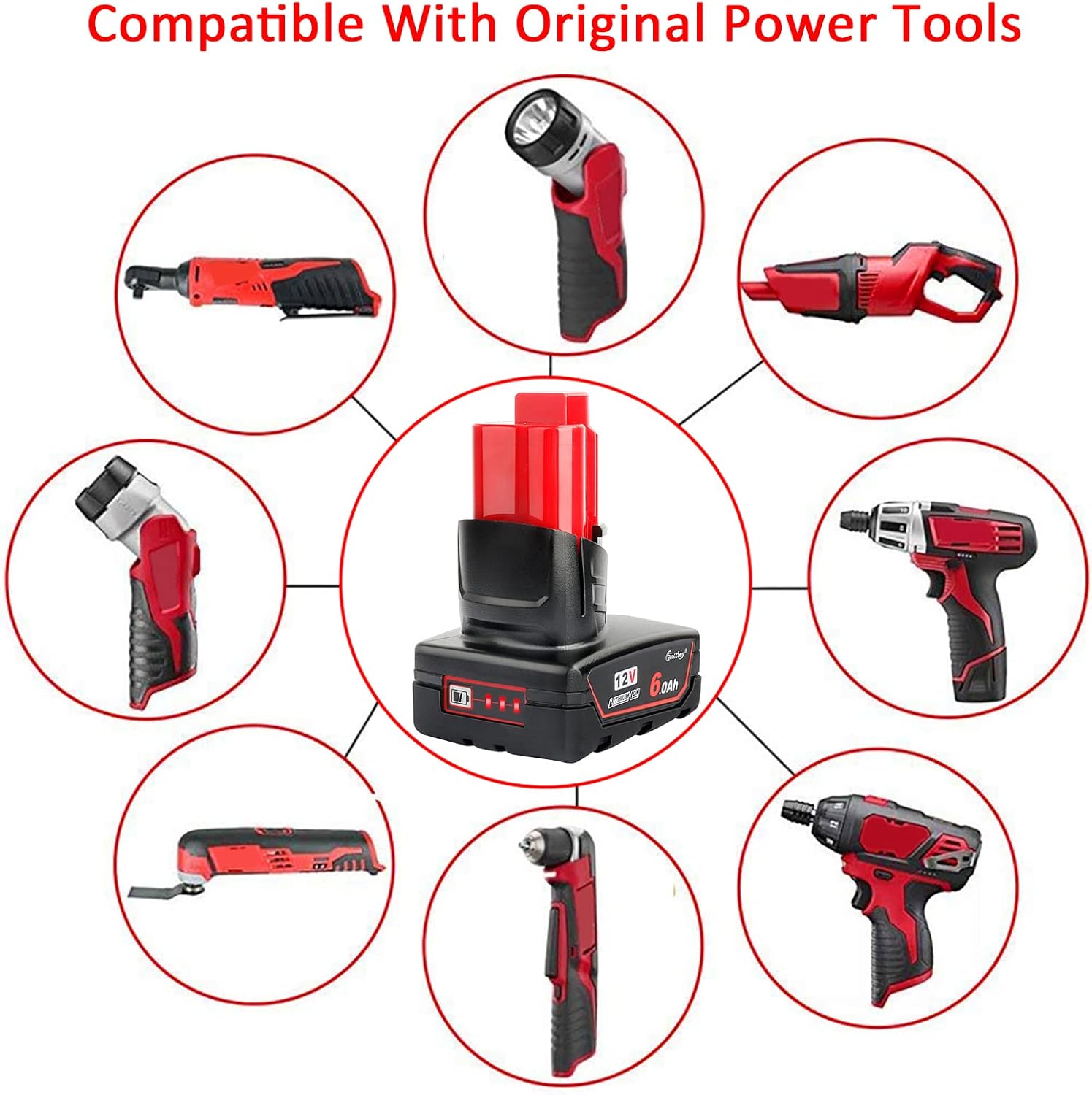 2 x Waitley 12V 6.0Ah Li-ION Batteria per Milwaukee M12 - immagine 5