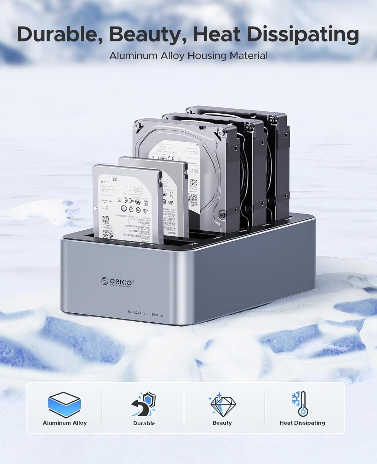 Orico Docking Station USB C Clone Hard Disk 5 Baias - immagine 2