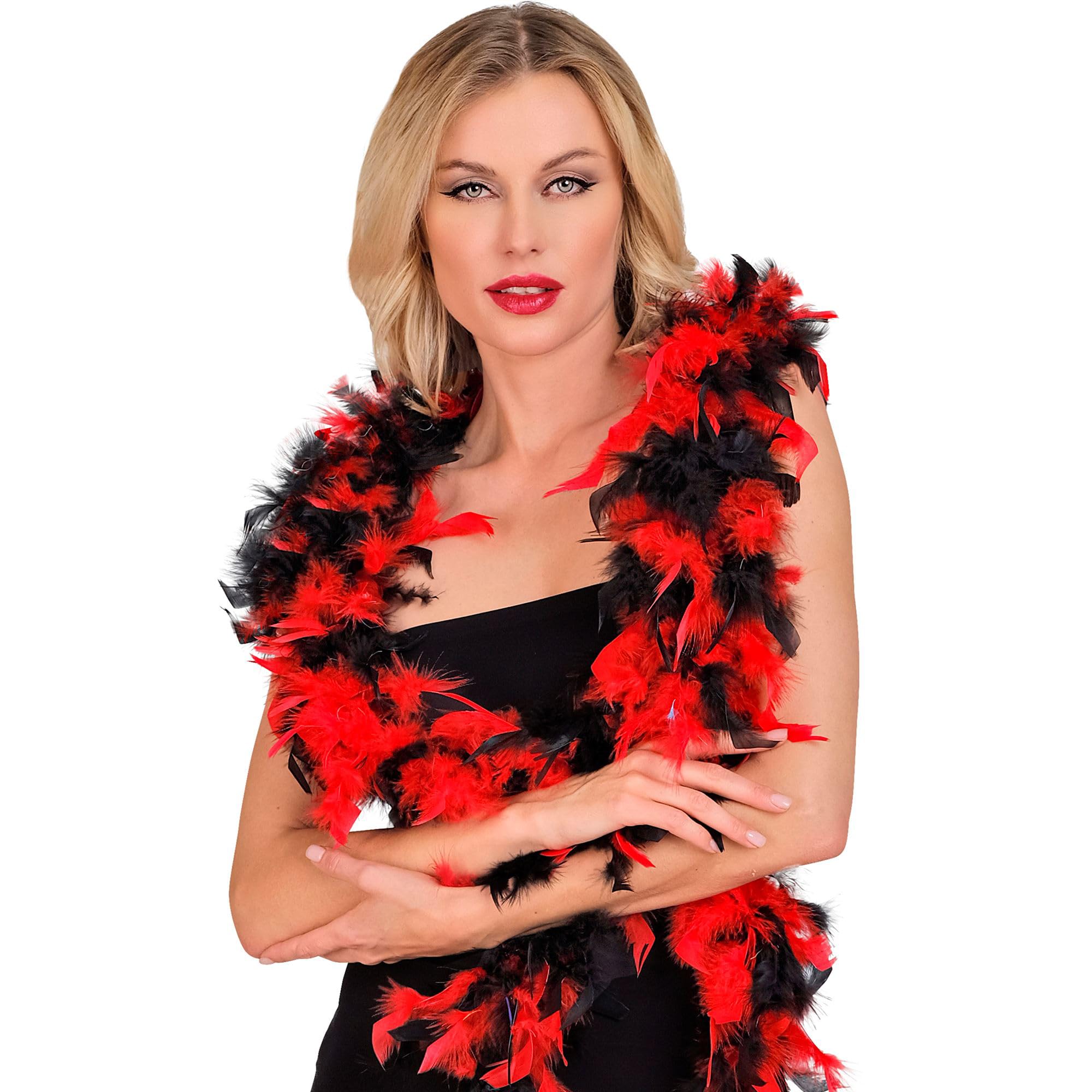 W WIDMANN MILANO Party Fashion - Boa di piume, lunghezza circa 180 cm, sciarpa di piume, accessorio, festa a tema