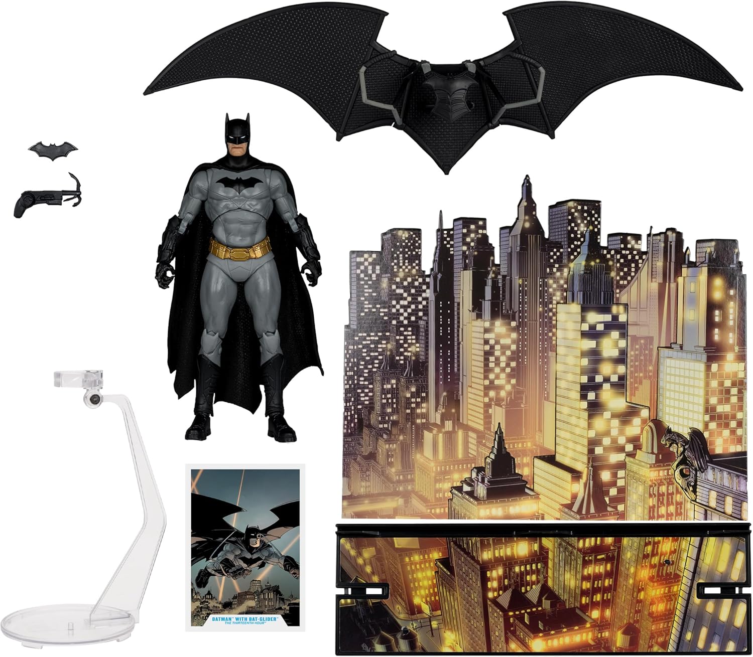 McFarlane Toys - Statuetta DC Multiverse Batman con pipistrello (tredicesima ora) Gold Label 17,8 cm - immagine 3