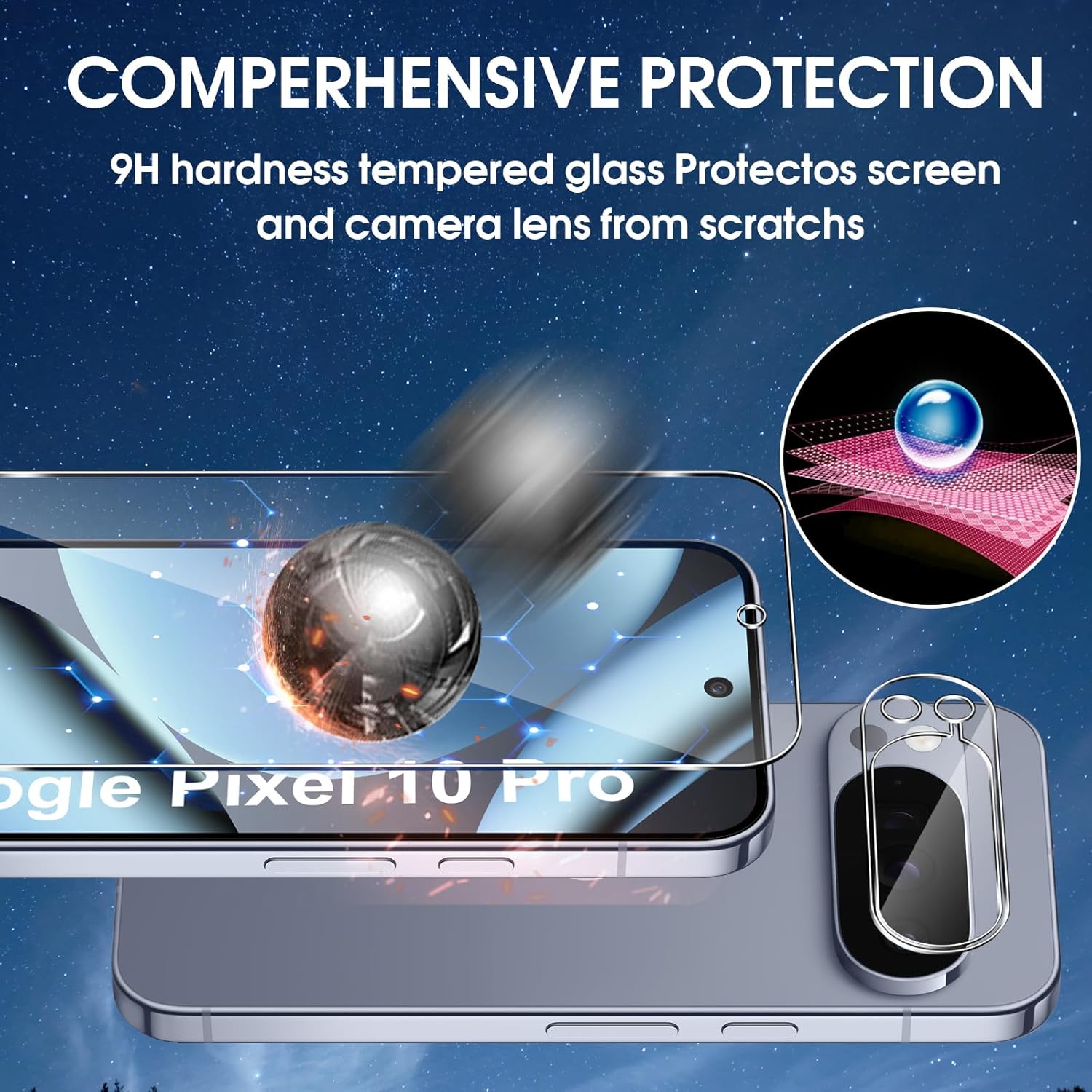 Lutree Vetro Temperato per Google Pixel 10 Pro (3+3 Pezzi) - immagine 2