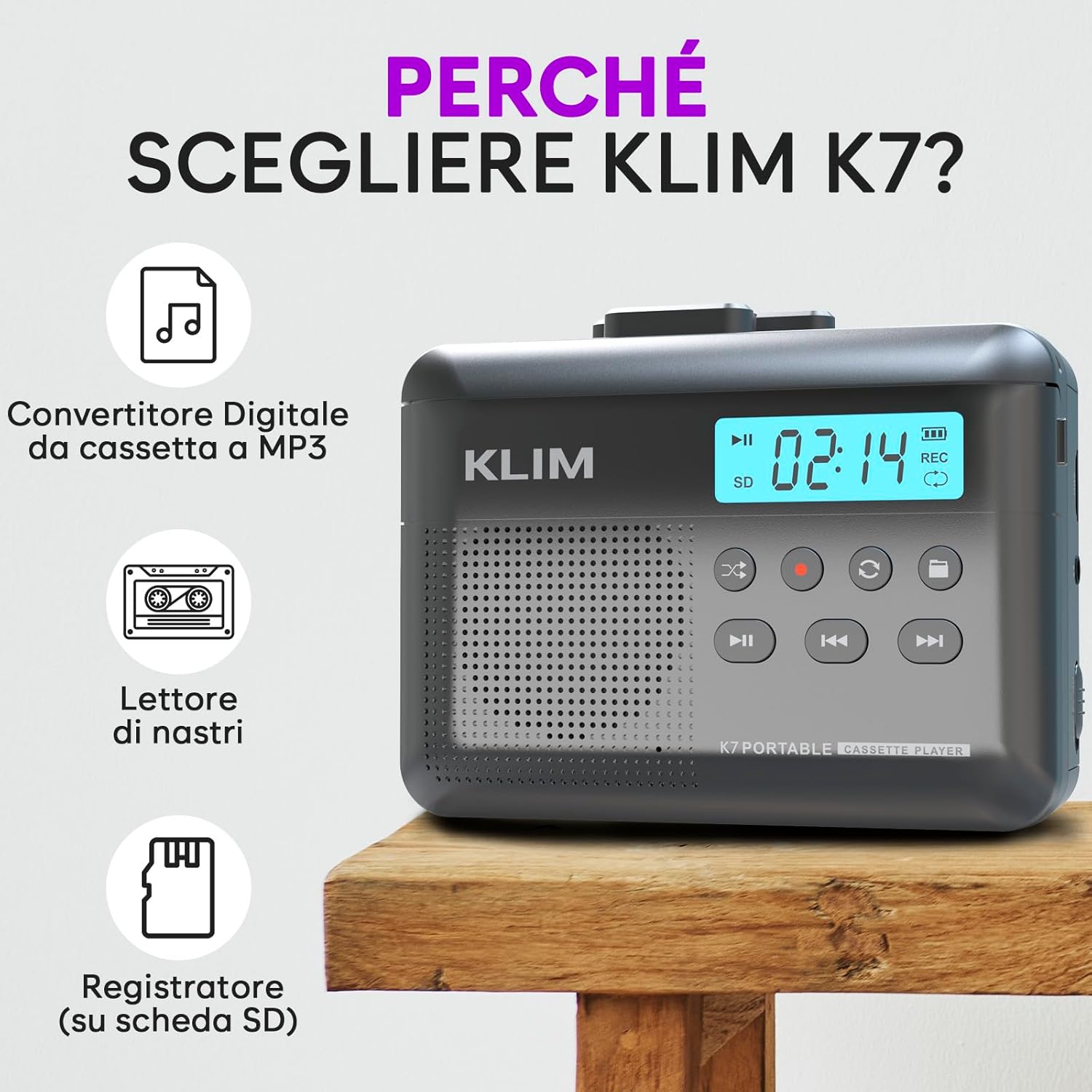K7 Cassette Player - Convertitore Cassette MP3 - immagine 2