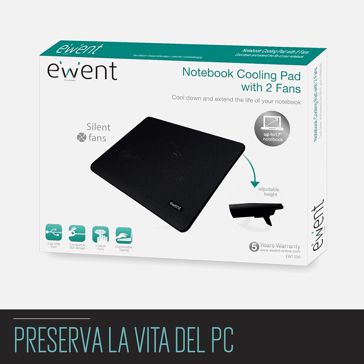 Ewent EW1256 Base Refrigerante per Portatile - immagine 8