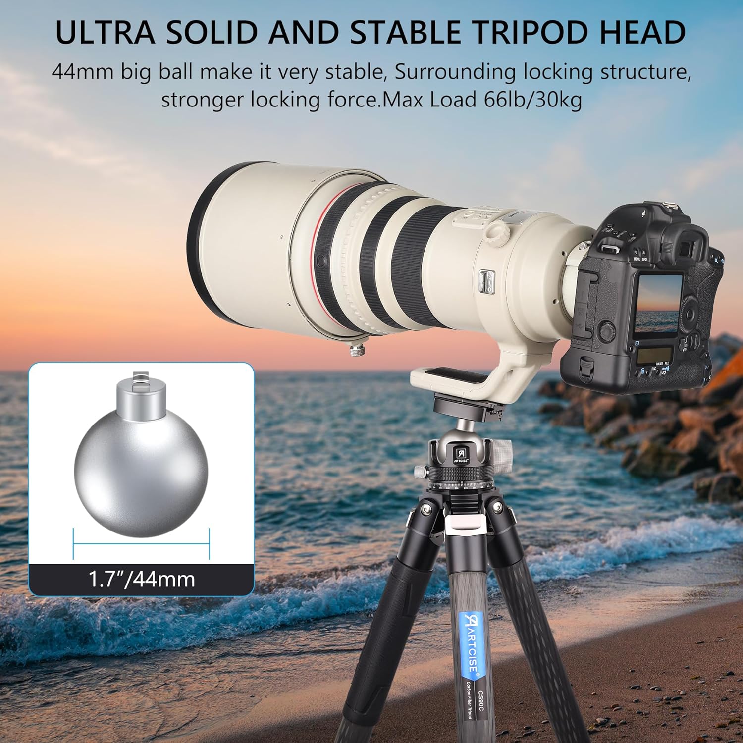 Artcise KB44 Testa a Sfera Basso Profilo per Treppiede - immagine 3